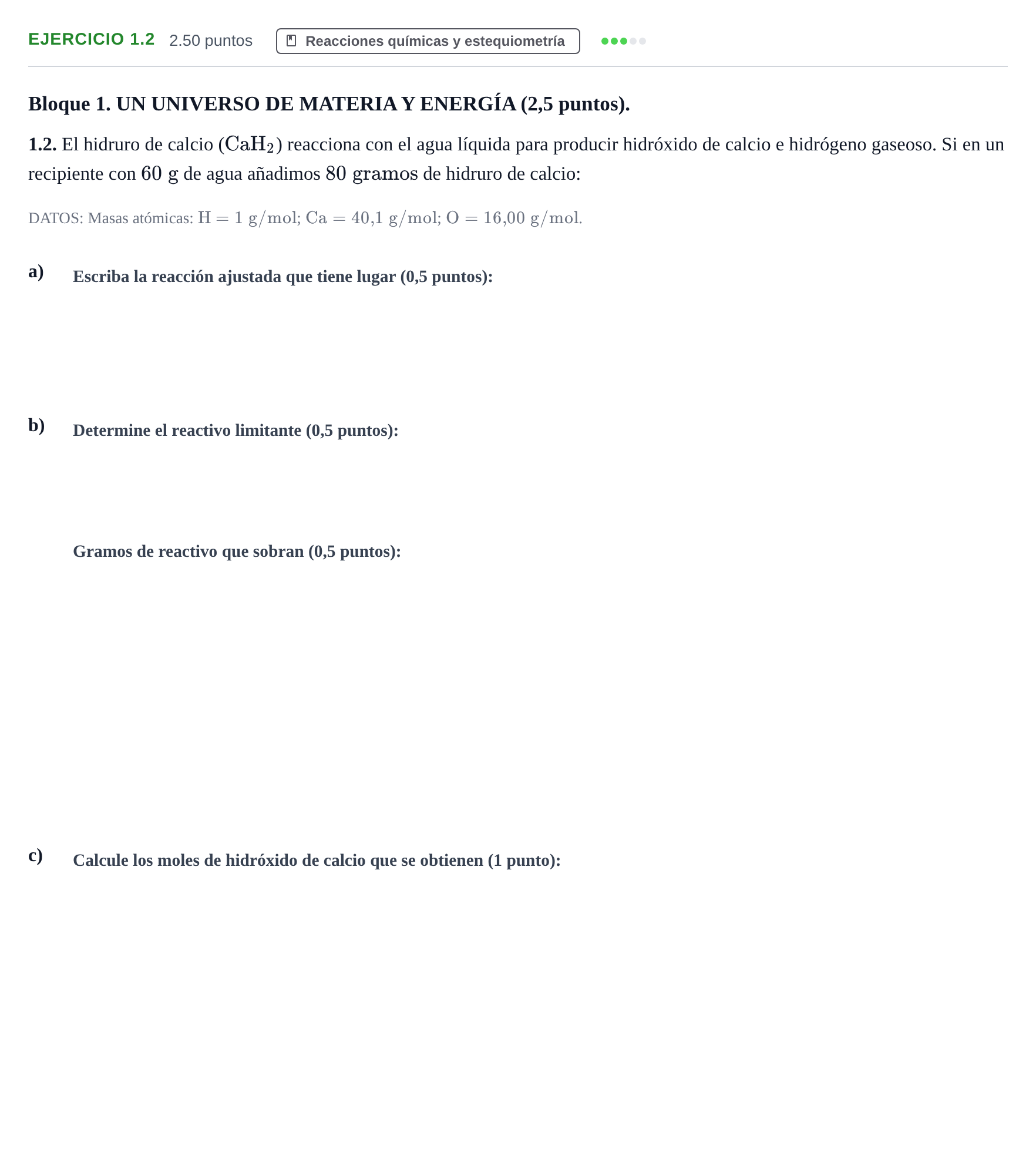 Enunciado: Ejercicio 1.2 · Ciencias Generales PAU Murcia Ordinaria 2026