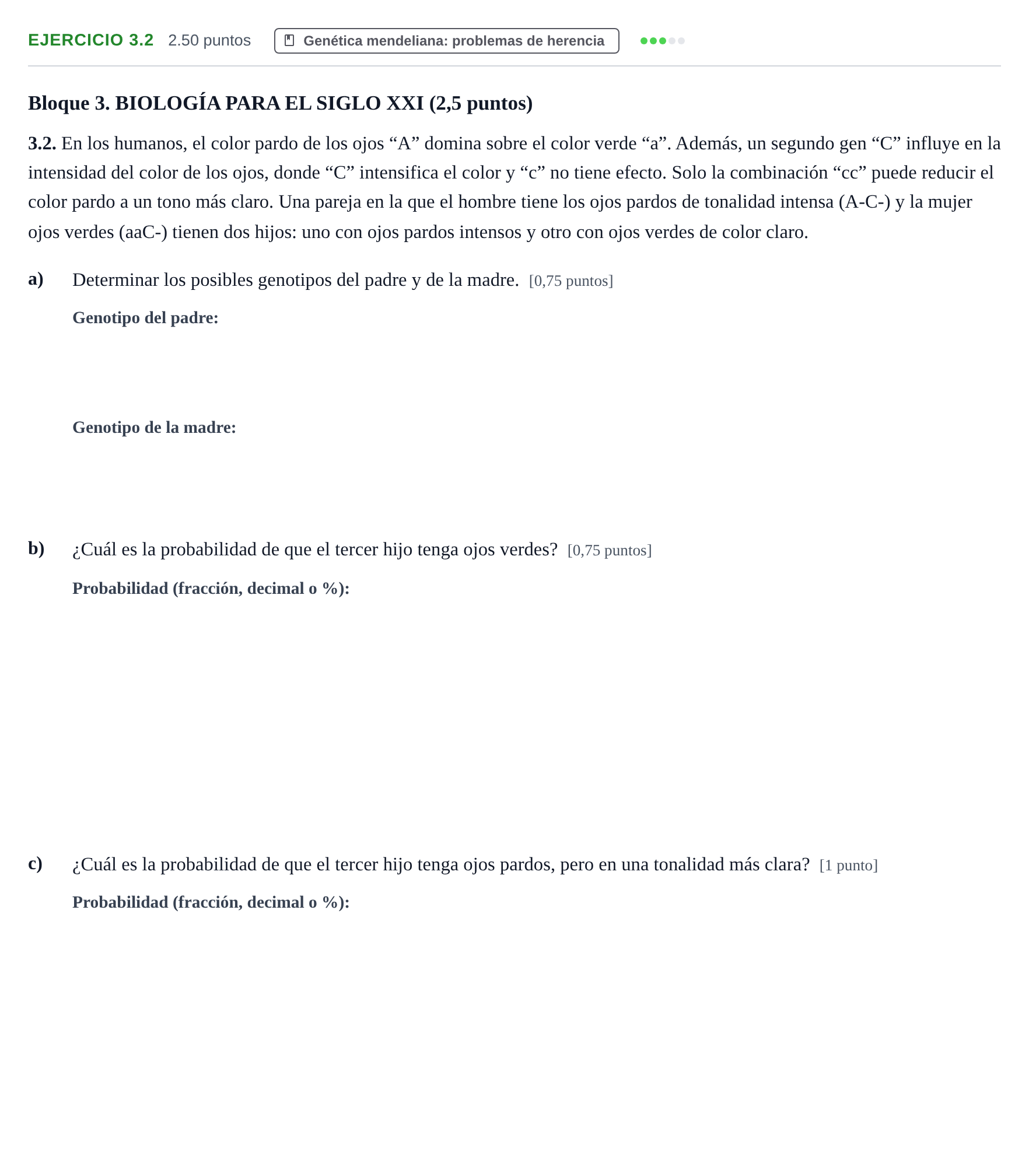Enunciado: Ejercicio 3.2 · Ciencias Generales PAU Murcia Ordinaria 2026