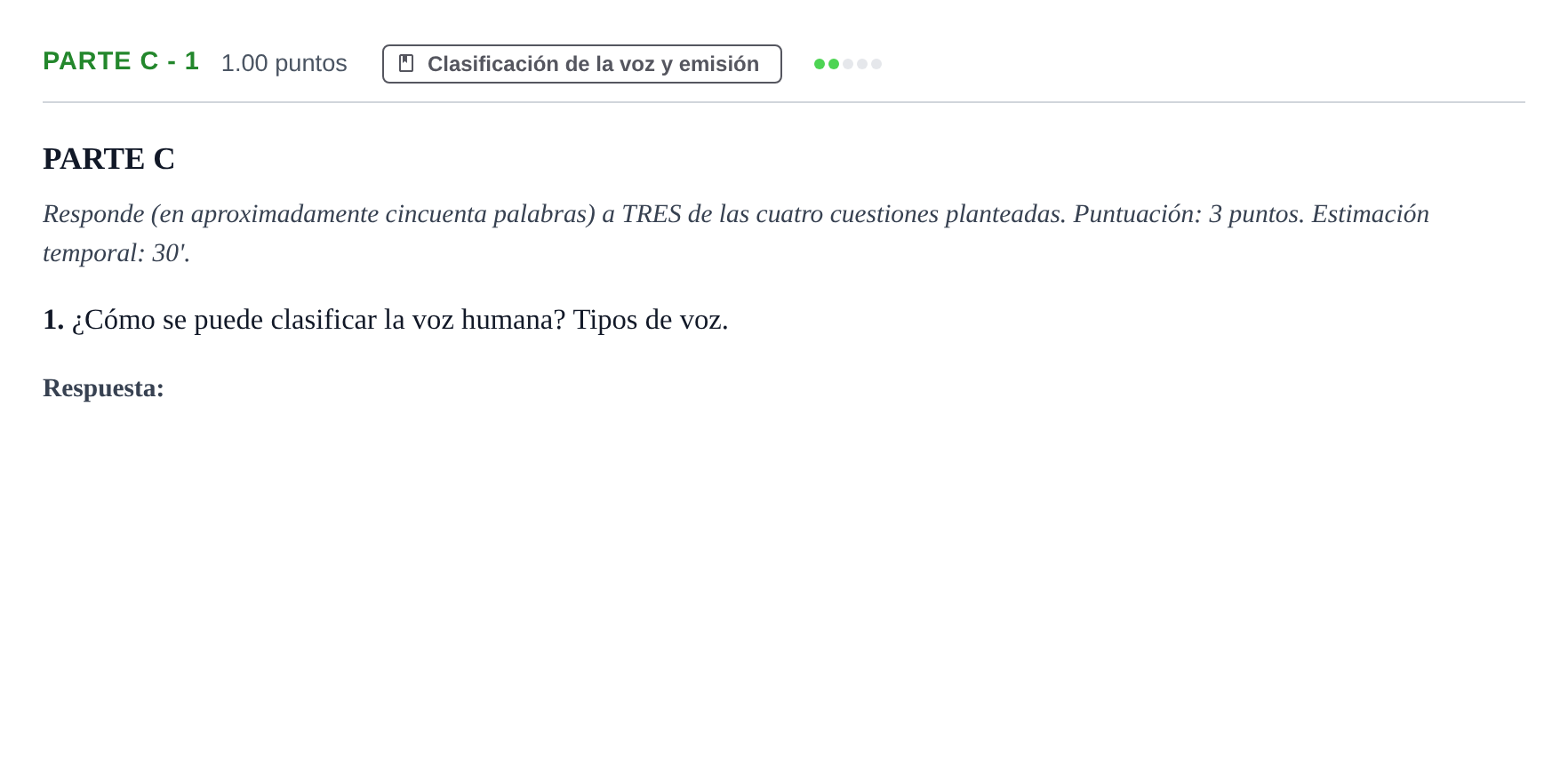 Enunciado: Ejercicio Parte C - 1 · Coro y Técnica Vocal PAU Murcia Extraordinaria 2026
