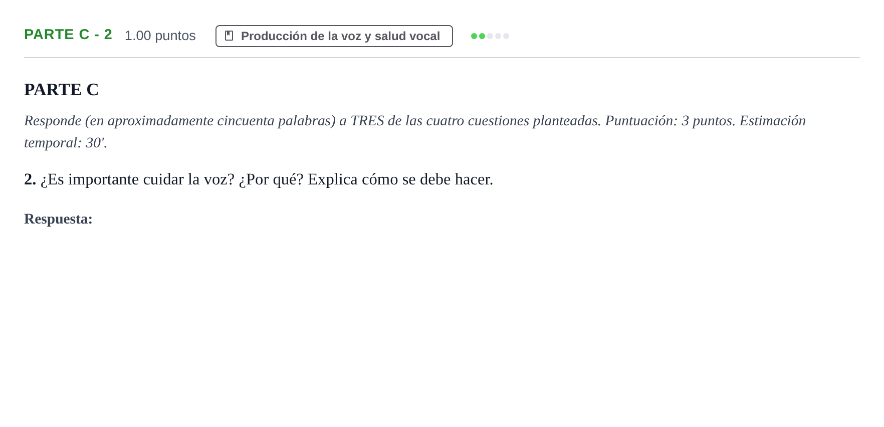 Enunciado: Ejercicio Parte C - 2 · Coro y Técnica Vocal PAU Murcia Extraordinaria 2026