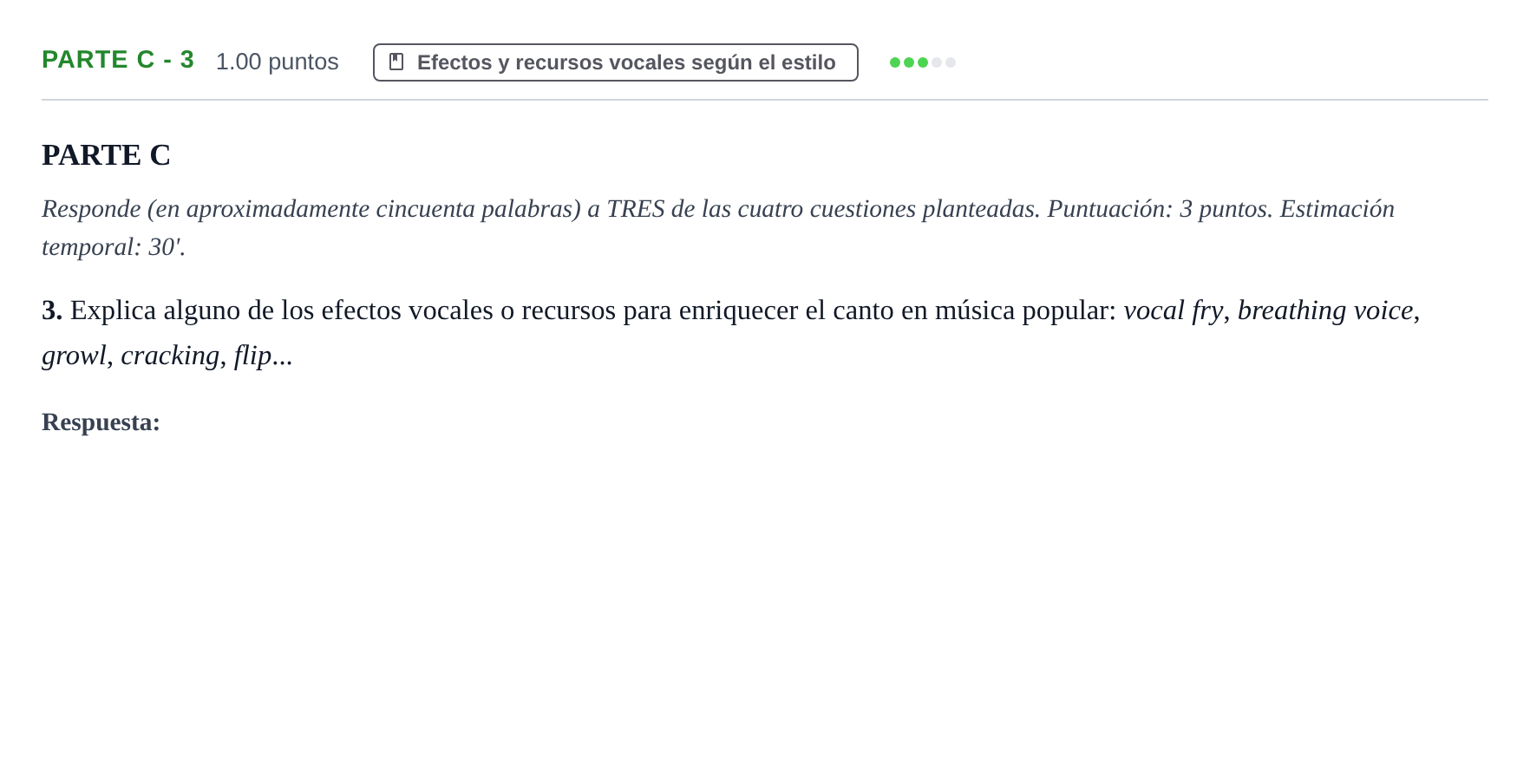 Enunciado: Ejercicio Parte C - 3 · Coro y Técnica Vocal PAU Murcia Extraordinaria 2026