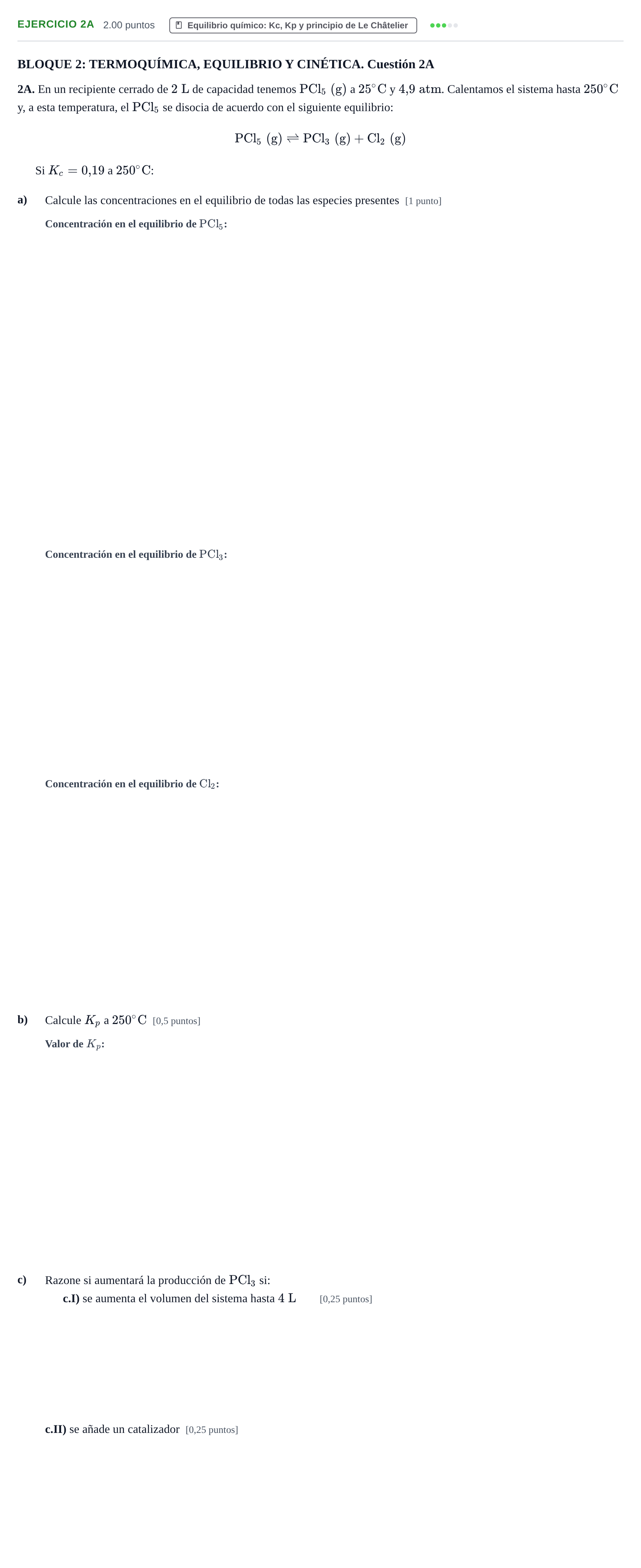 Enunciado: Ejercicio 2A · Química PAU Murcia Extraordinaria 2026