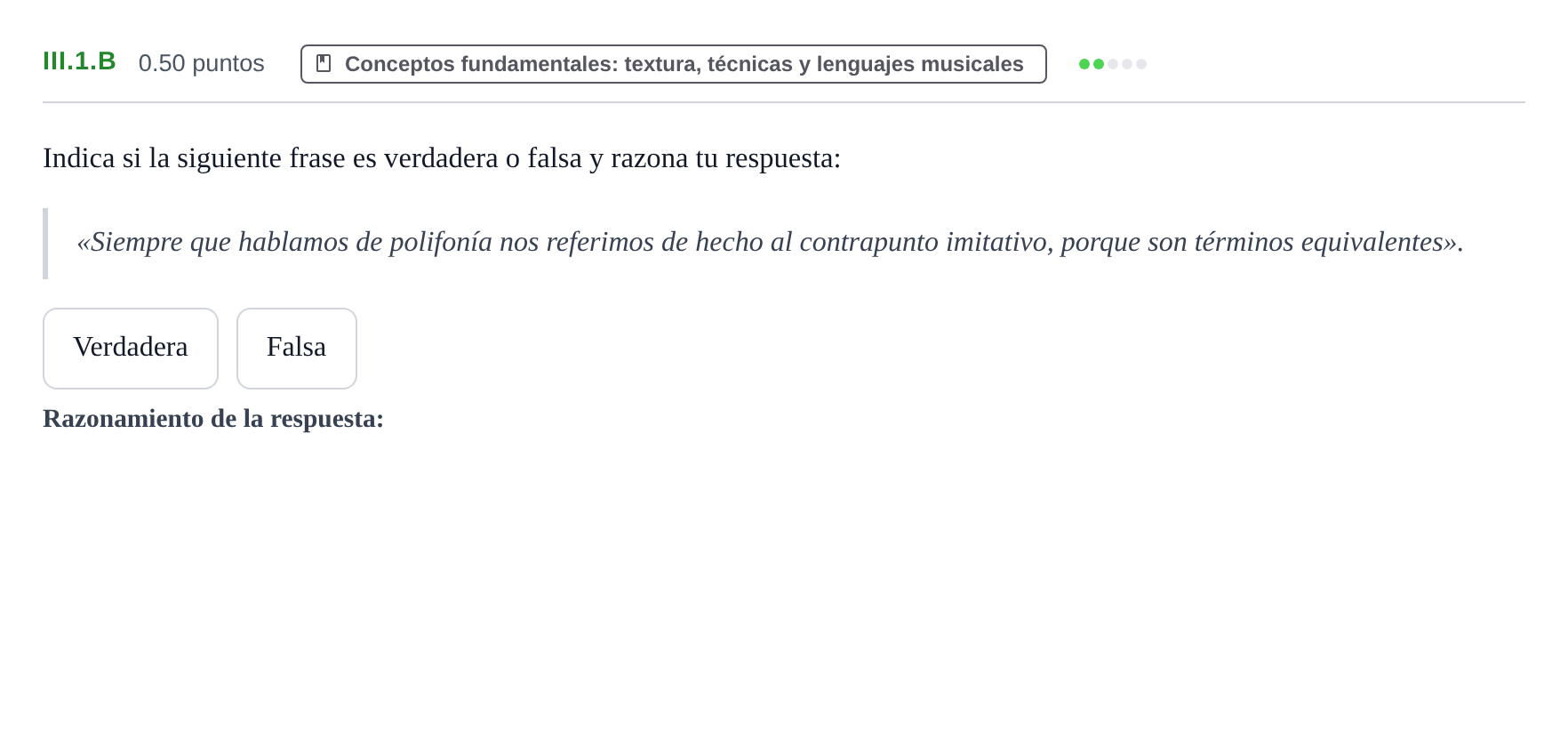 Enunciado: Ejercicio III.1.B · Análisis Musical II PAU Murcia Extraordinaria 2026
