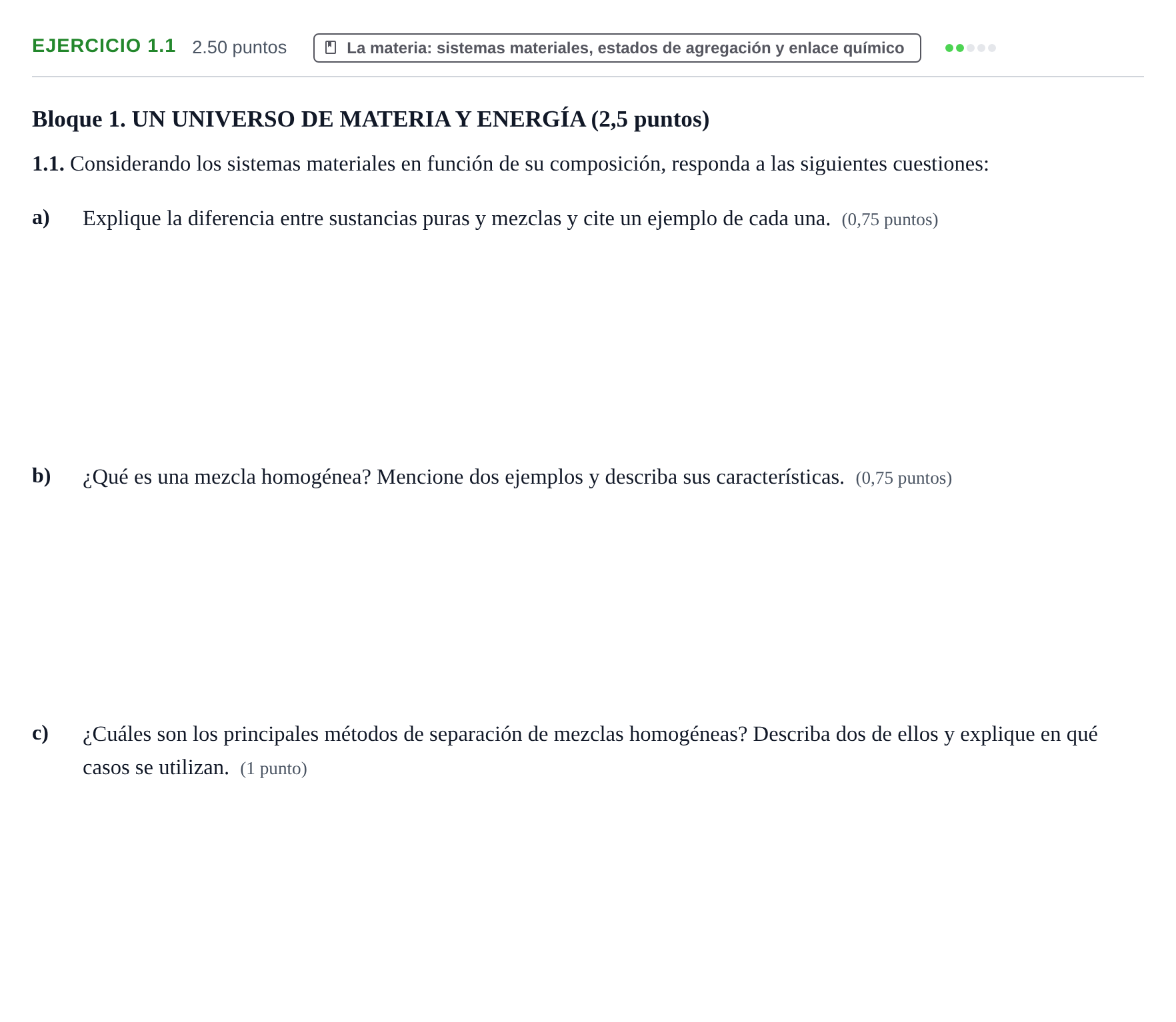Enunciado: Ejercicio 1.1 · Ciencias Generales PAU Murcia Extraordinaria 2026