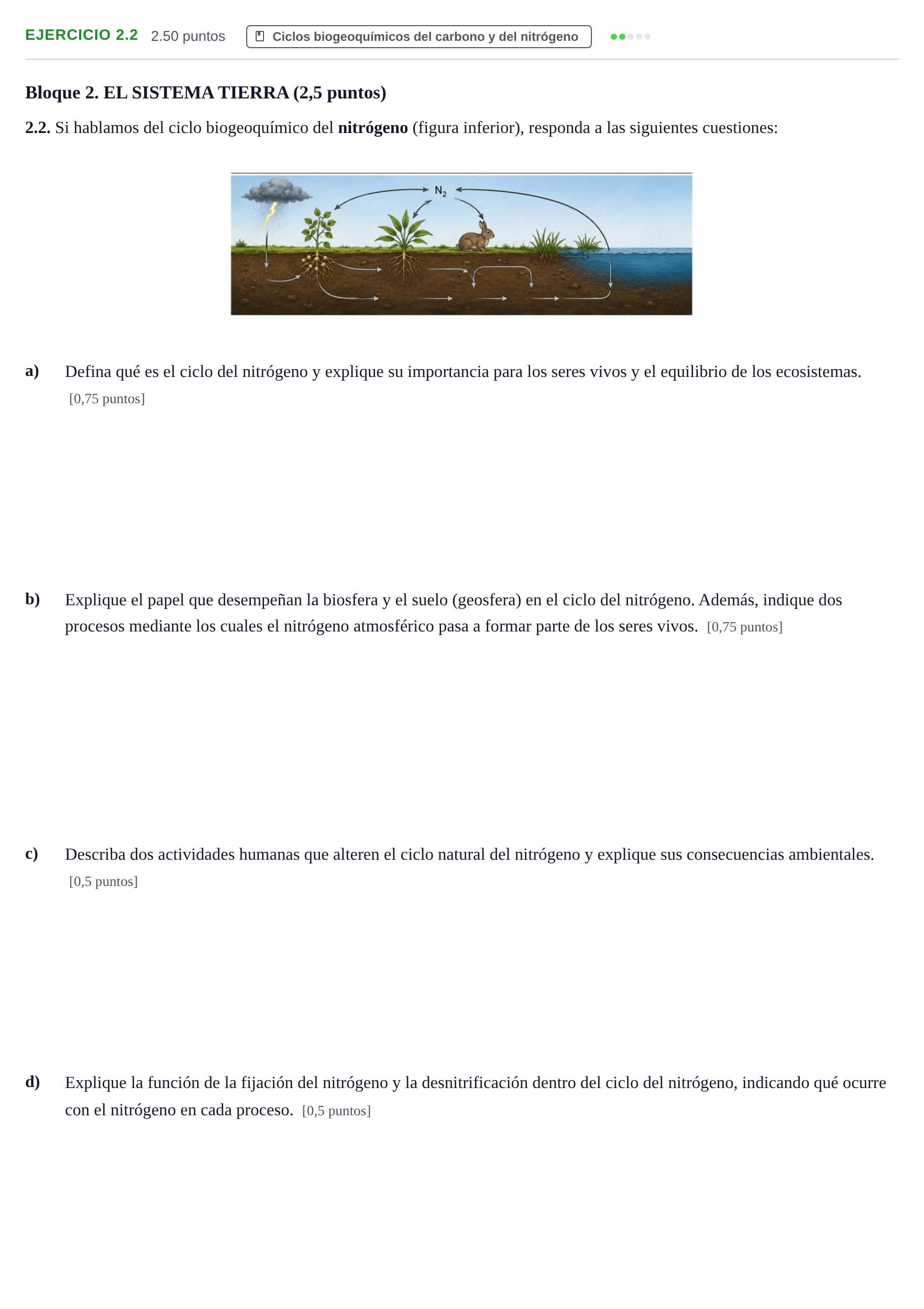 Enunciado: Ejercicio 2.2 · Ciencias Generales PAU Murcia Extraordinaria 2026