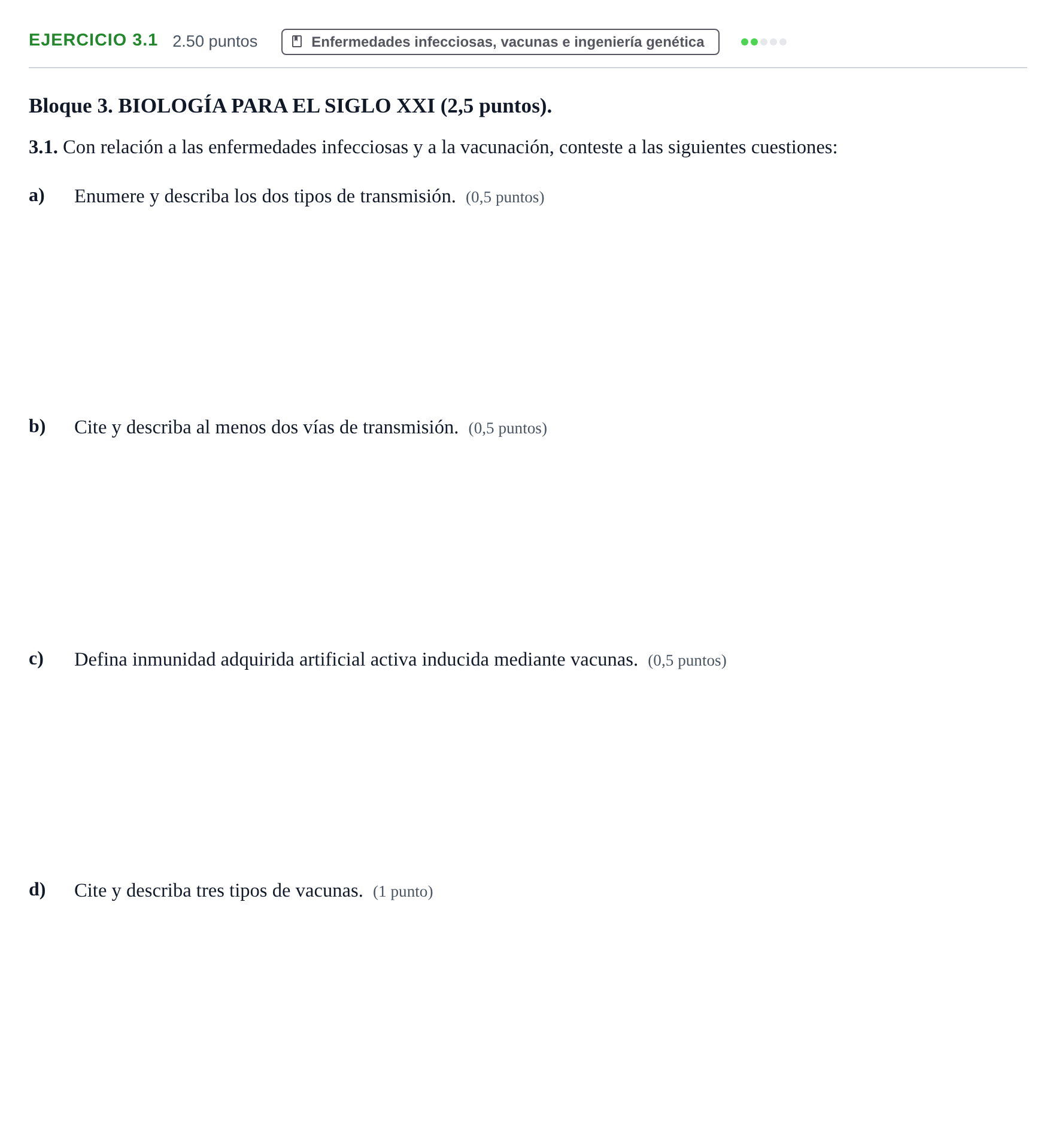 Enunciado: Ejercicio 3.1 · Ciencias Generales PAU Murcia Extraordinaria 2026