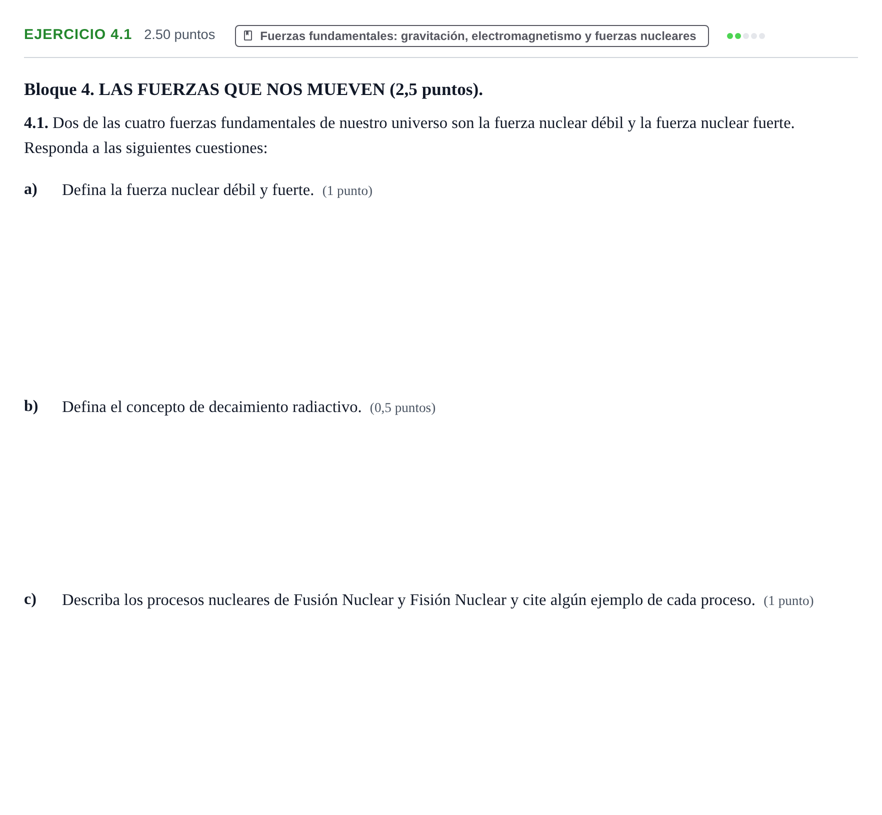 Enunciado: Ejercicio 4.1 · Ciencias Generales PAU Murcia Extraordinaria 2026