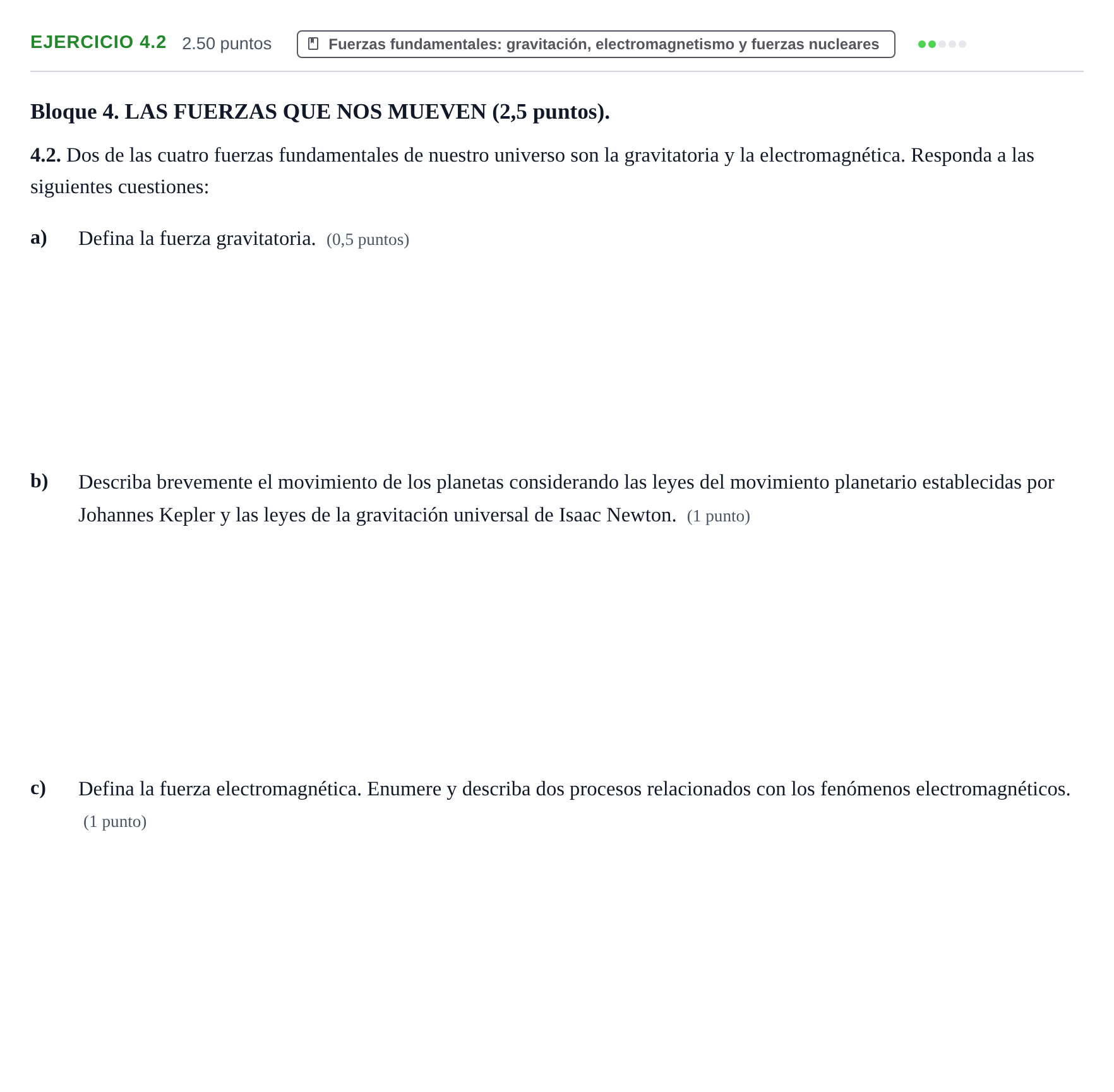 Enunciado: Ejercicio 4.2 · Ciencias Generales PAU Murcia Extraordinaria 2026