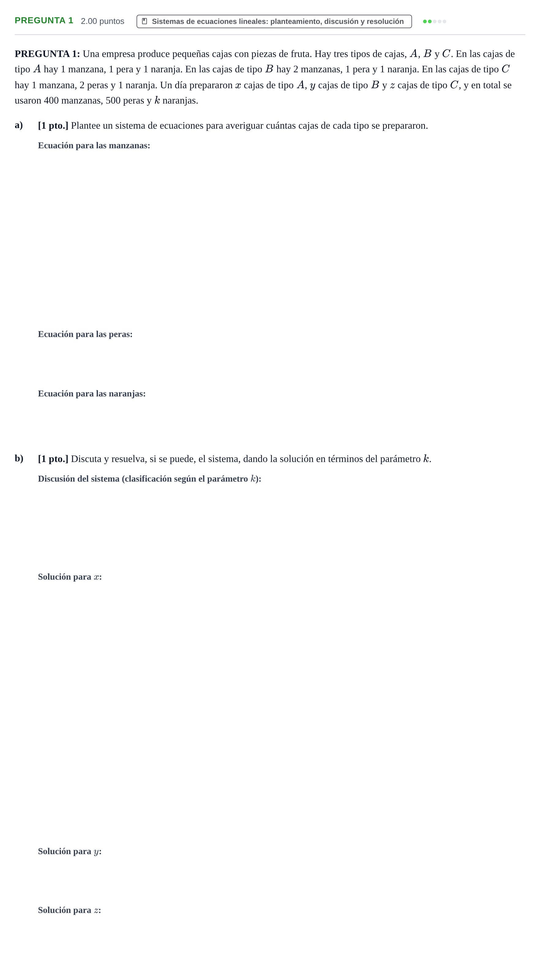 Enunciado: Pregunta 1 · Matemáticas II PAU Murcia Extraordinaria 2026