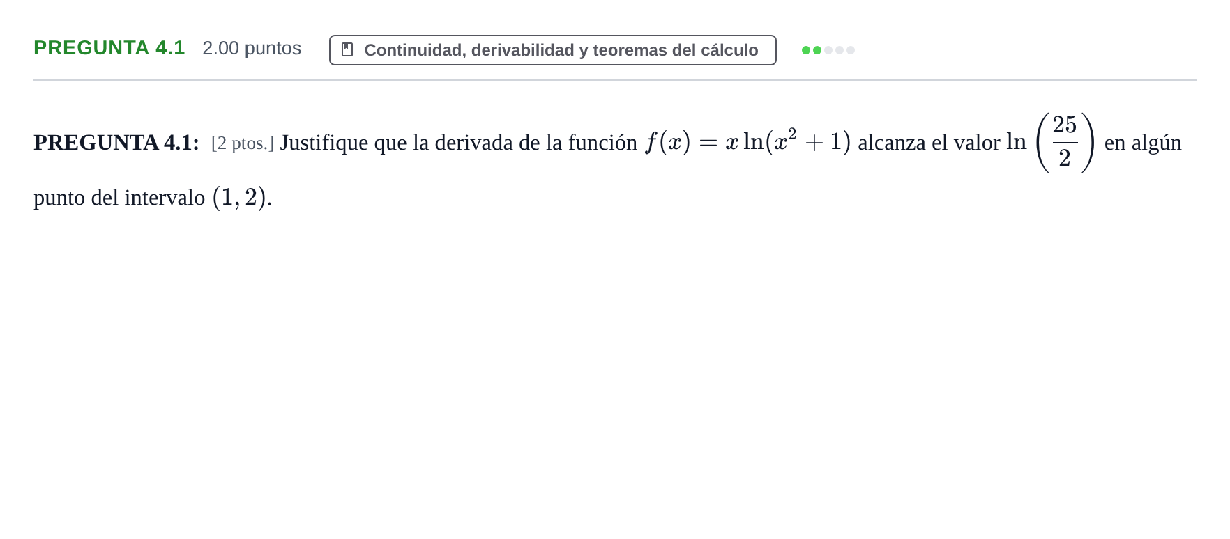 Enunciado: Pregunta 4.1 · Matemáticas II PAU Murcia Extraordinaria 2026