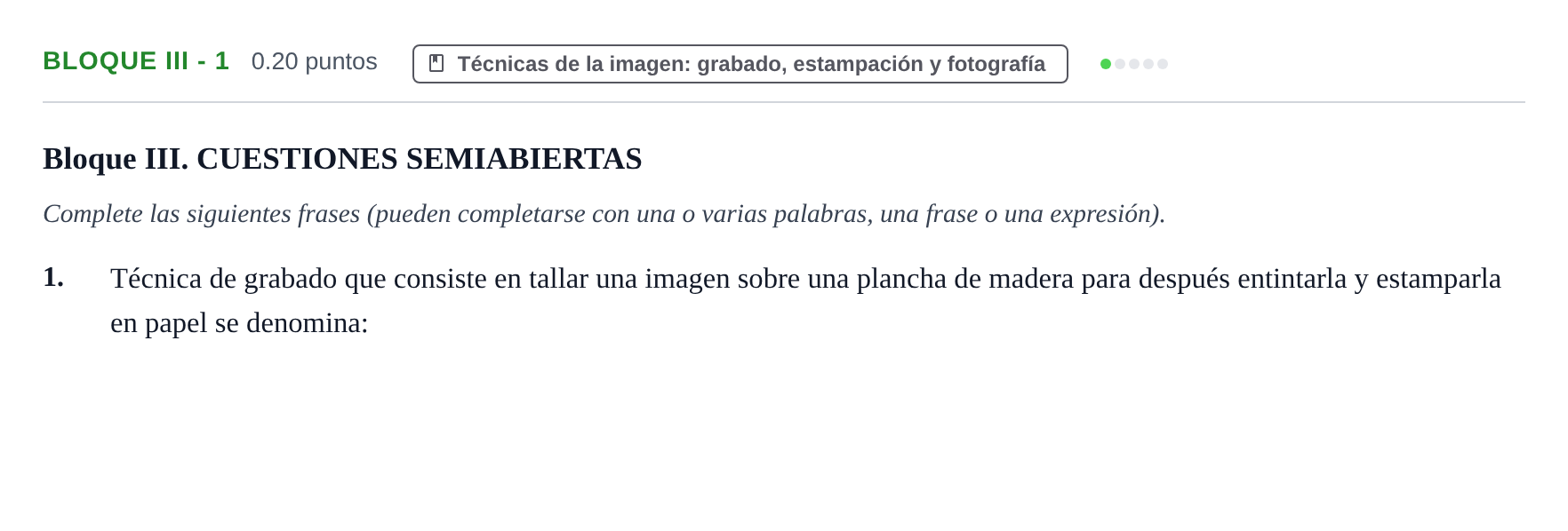 Enunciado: Bloque III - 1 · Movimientos Culturales y Artísticos PAU Murcia Ordinaria 2026