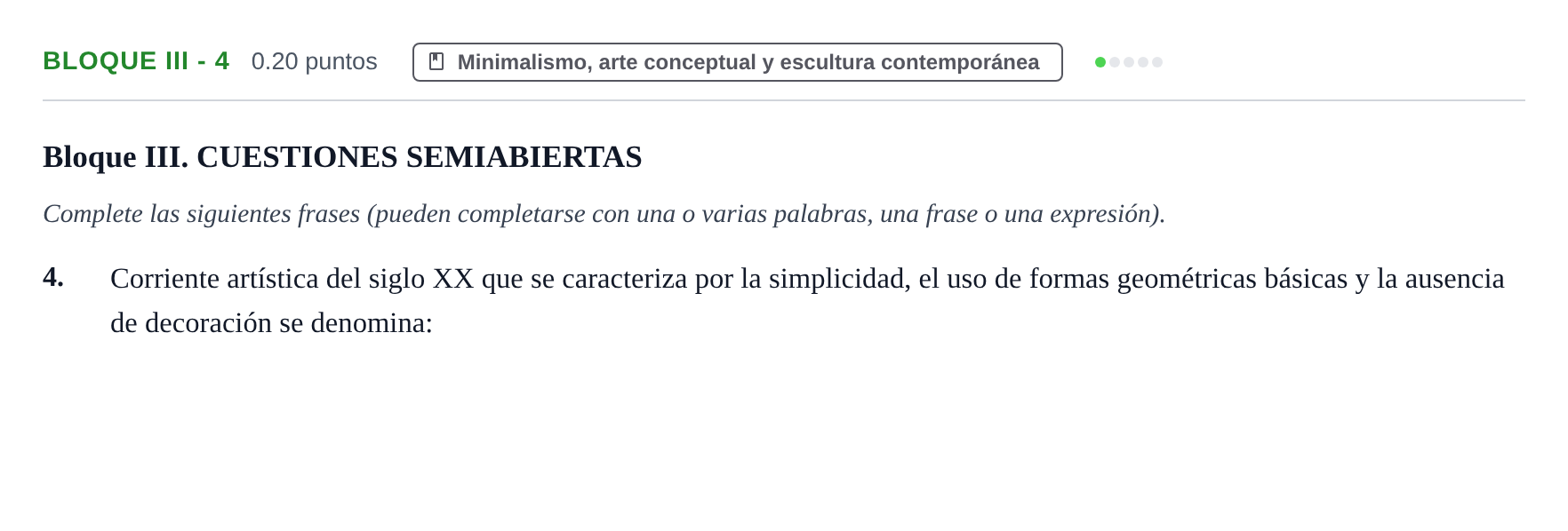 Enunciado: Bloque III - 4 · Movimientos Culturales y Artísticos PAU Murcia Ordinaria 2026