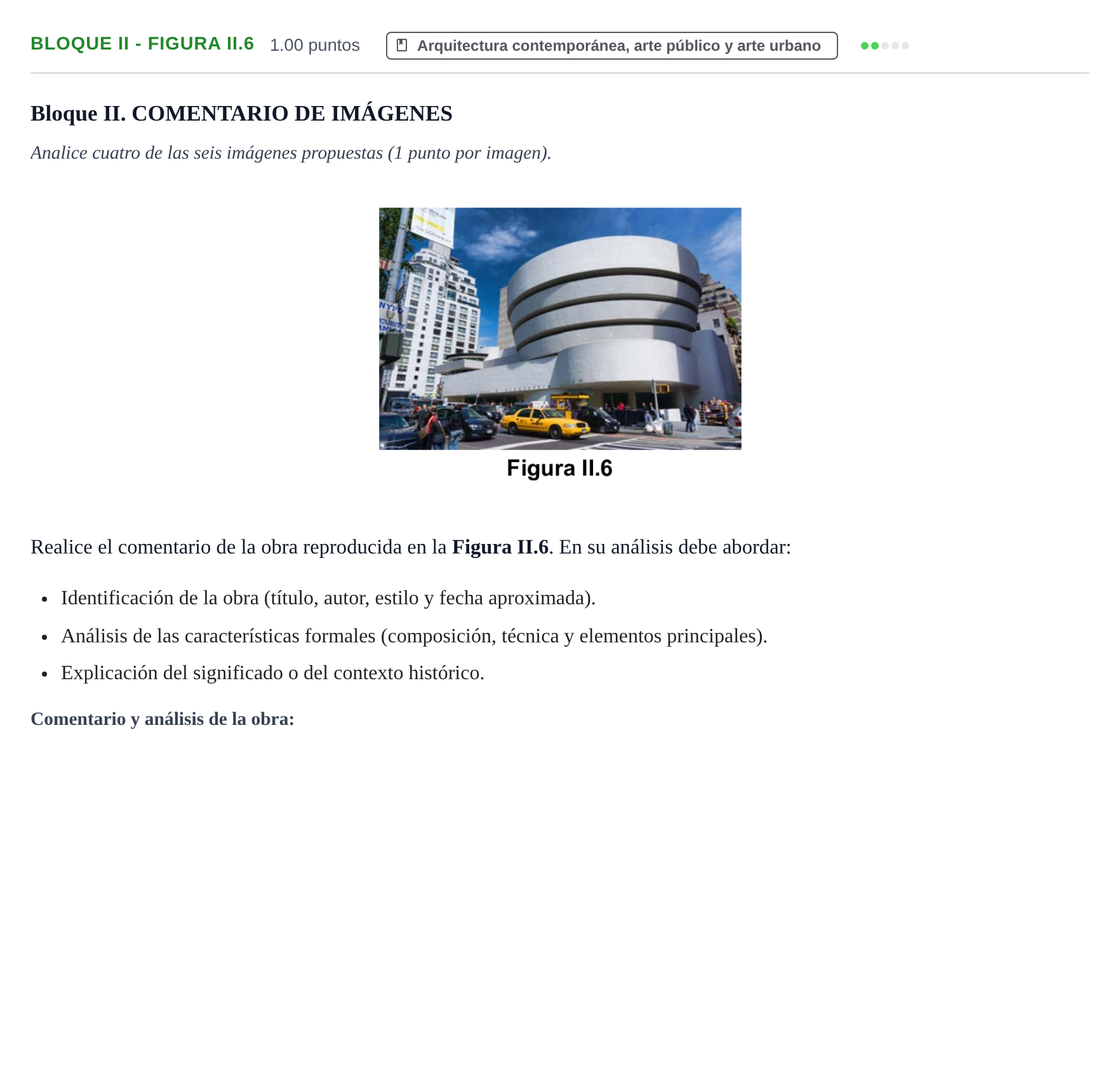 Enunciado: Bloque II - Figura II.6 · Movimientos Culturales y Artísticos PAU Murcia Ordinaria 2026