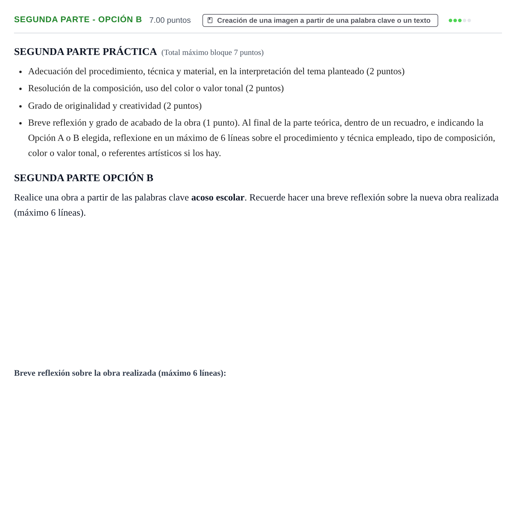 Enunciado: Ejercicio Segunda Parte - Opción B · Técnicas de Expresión Gráfico-Plástica PAU Murcia Ordinaria 2026