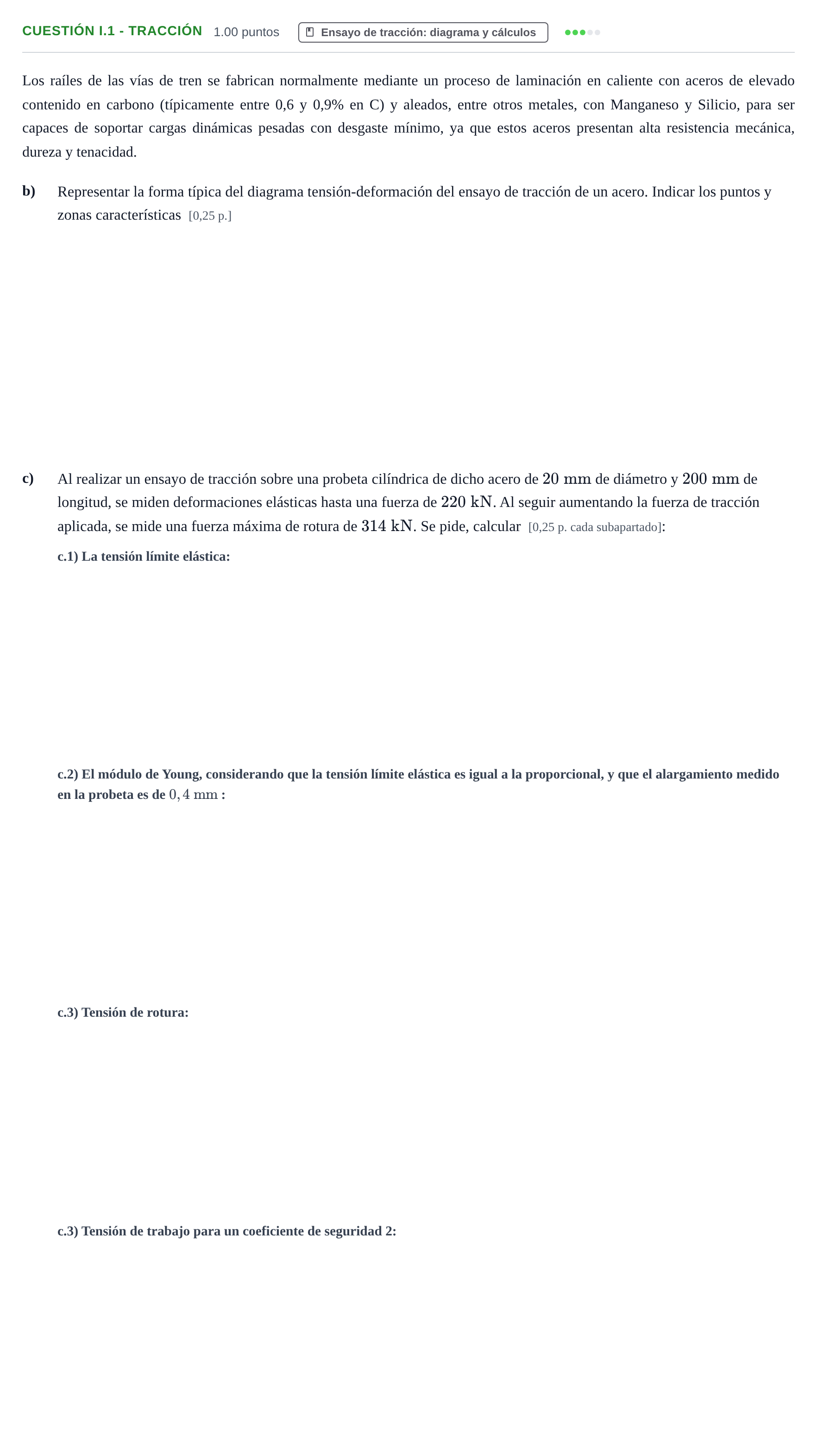 Enunciado: Cuestión I.1 - Tracción · Tecnología e Ingeniería II PAU Murcia Ordinaria 2026