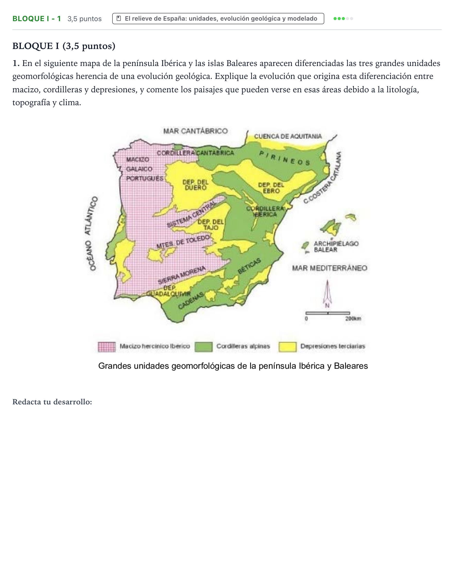 Enunciado: Bloque I - 1 · Geografía PAU Murcia Ordinaria 2025