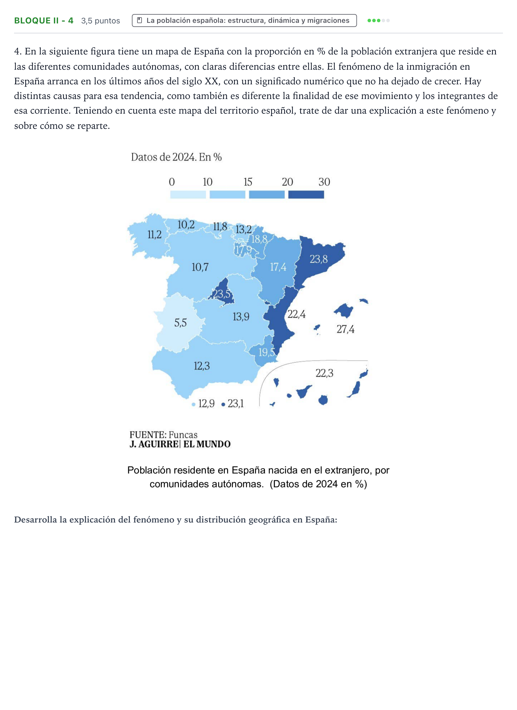 Enunciado: Bloque II - 4 · Geografía PAU Murcia Ordinaria 2025