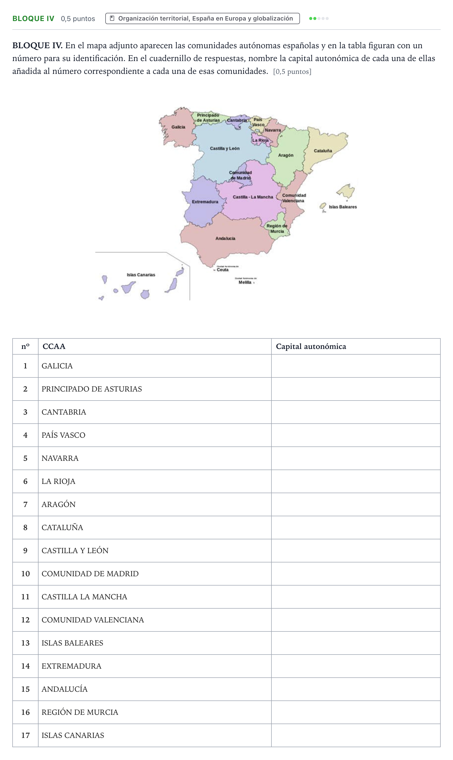 Enunciado: Bloque IV · Geografía PAU Murcia Ordinaria 2025