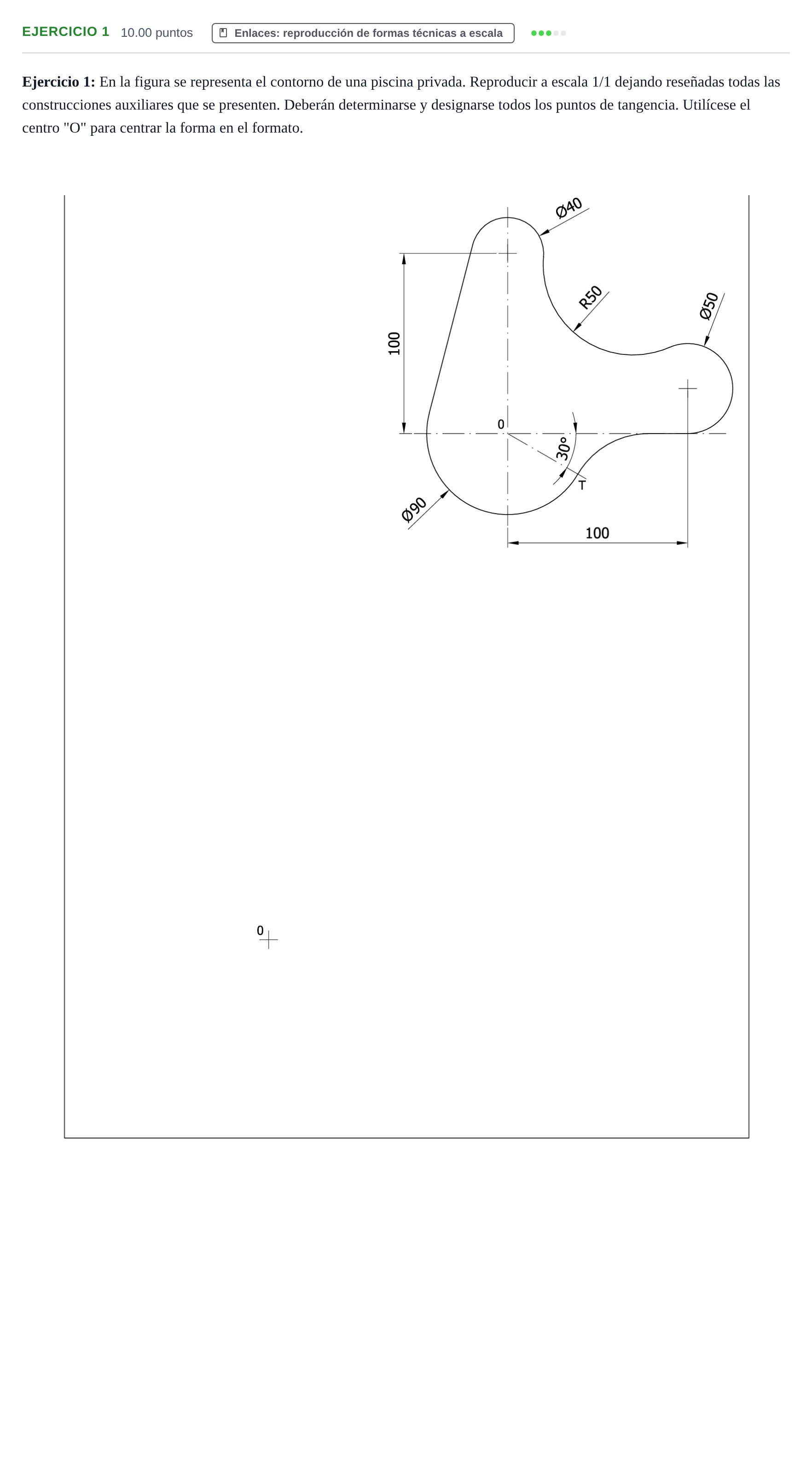 Enunciado: Ejercicio 1 · Dibujo técnico II PAU Murcia Ordinaria 2025