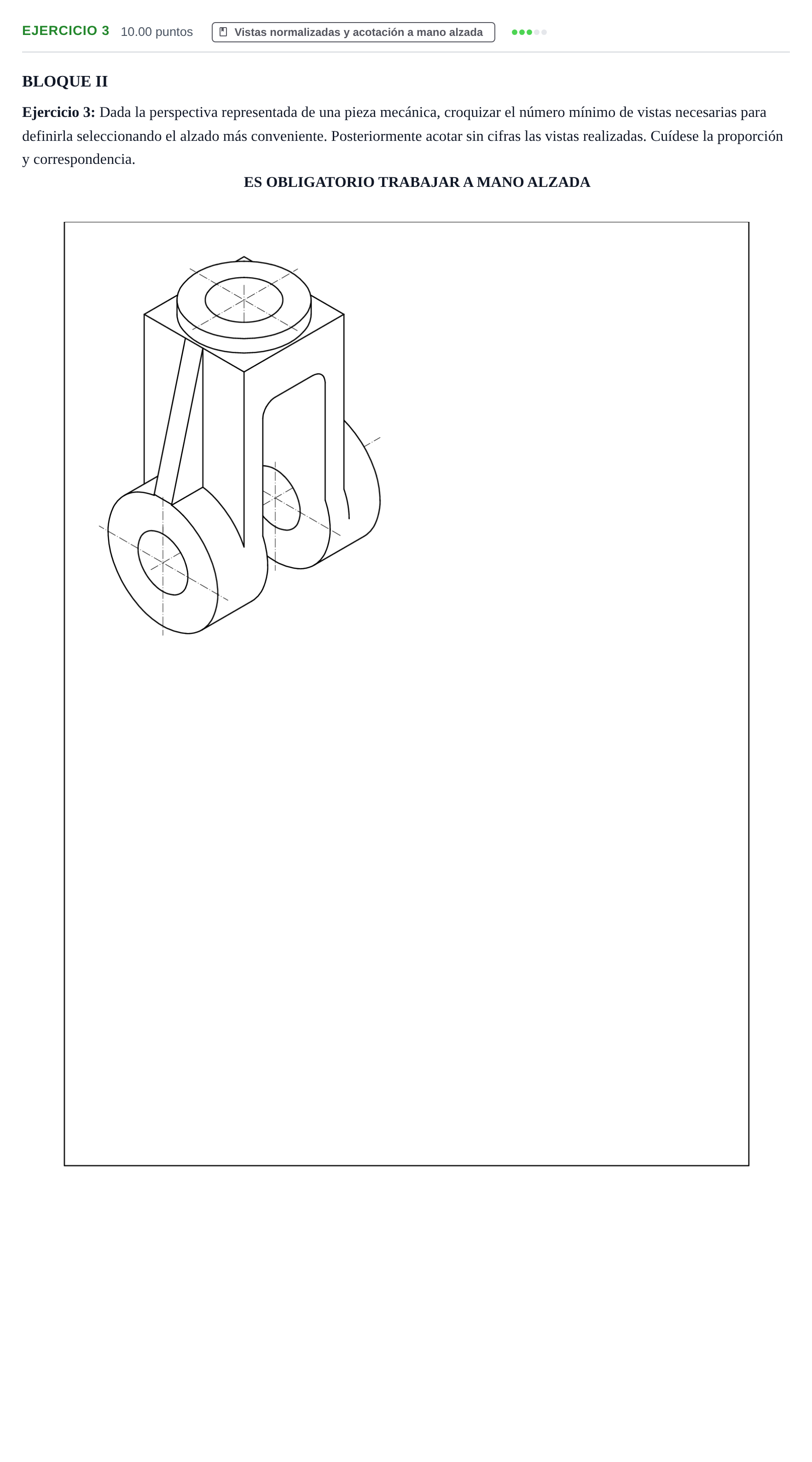 Enunciado: Ejercicio 3 · Dibujo técnico II PAU Murcia Ordinaria 2025