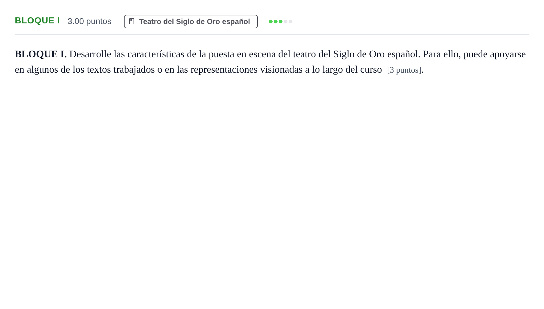 Enunciado: Bloque I · Artes Escénicas PAU Murcia Ordinaria 2025