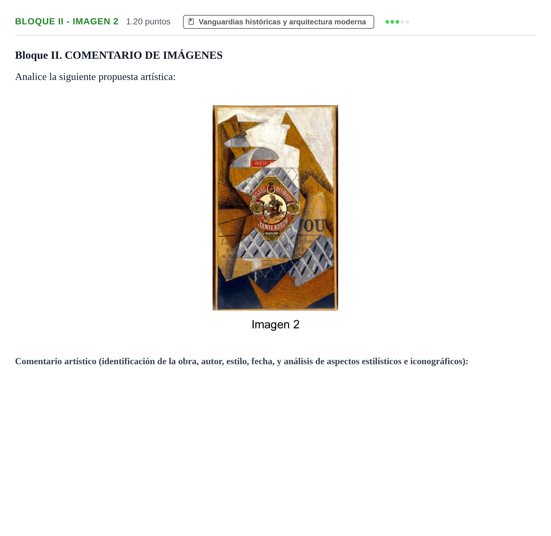 Enunciado: Bloque II - Imagen 2 · Fundamentos Artísticos PAU Murcia Ordinaria 2025
