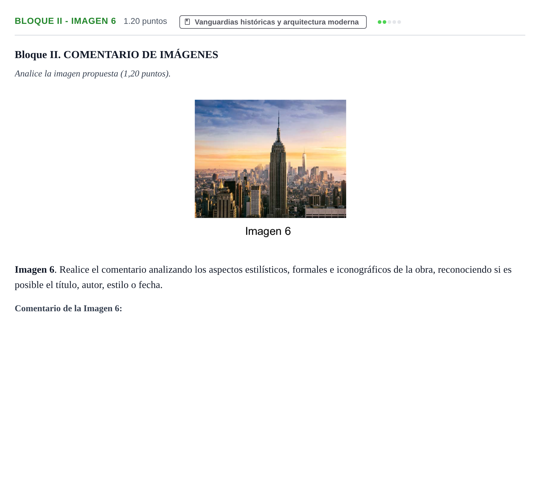 Enunciado: Bloque II - Imagen 6 · Fundamentos Artísticos PAU Murcia Ordinaria 2025