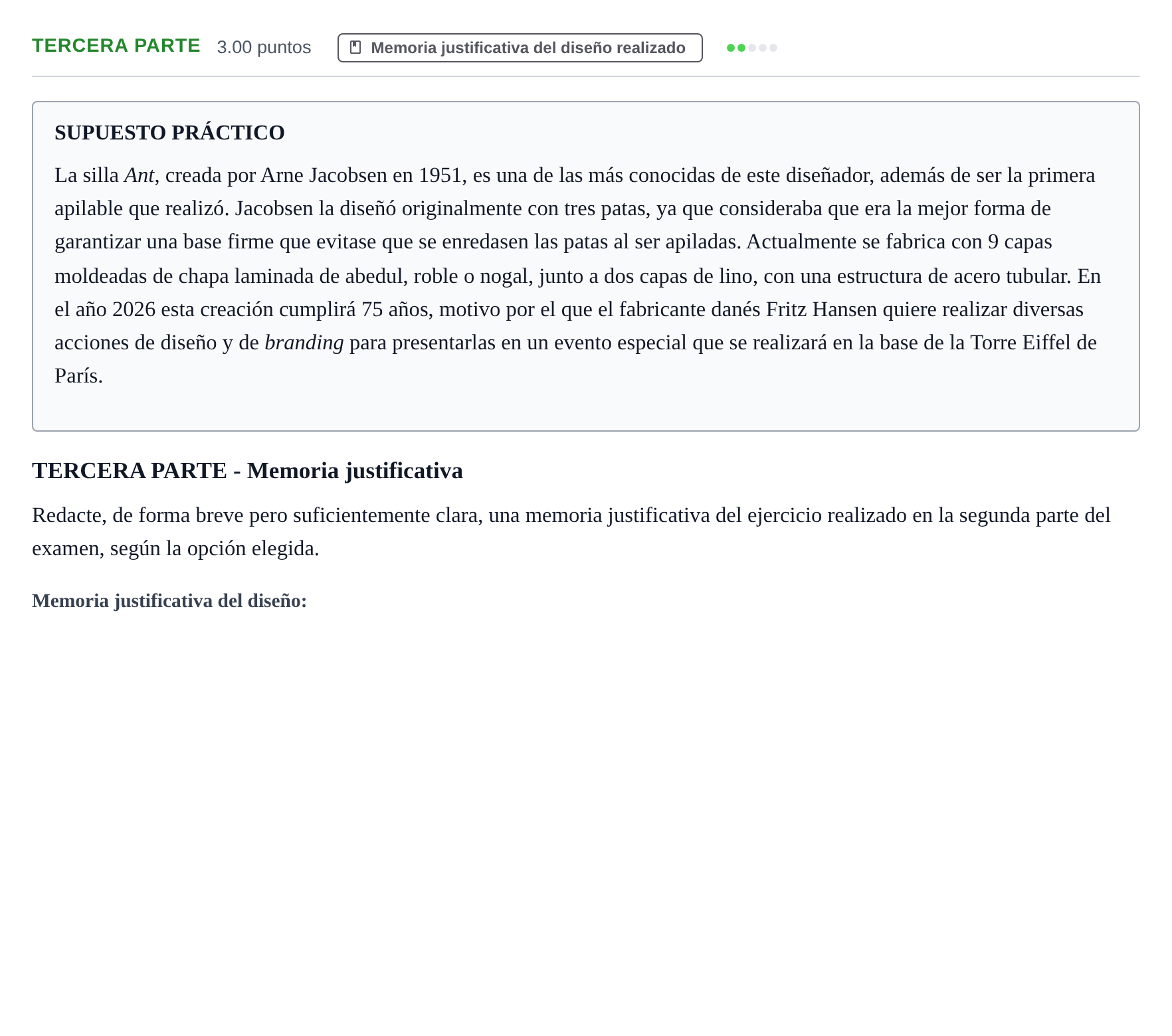 Enunciado: Ejercicio Tercera Parte · Diseño PAU Murcia Ordinaria 2025