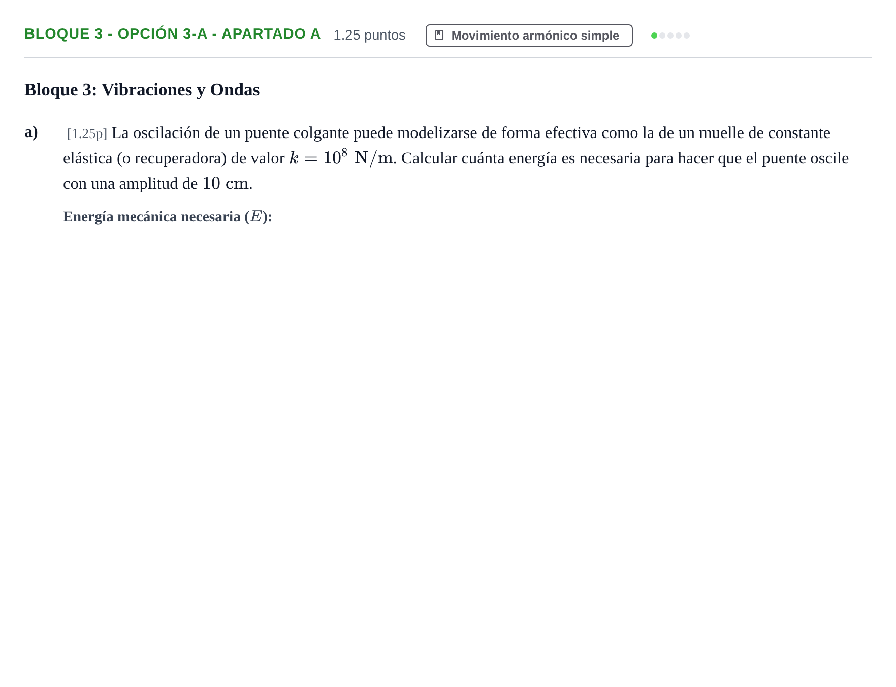 Enunciado: Bloque 3 - Opción 3-A - Apartado a · Física PAU Murcia Ordinaria 2025