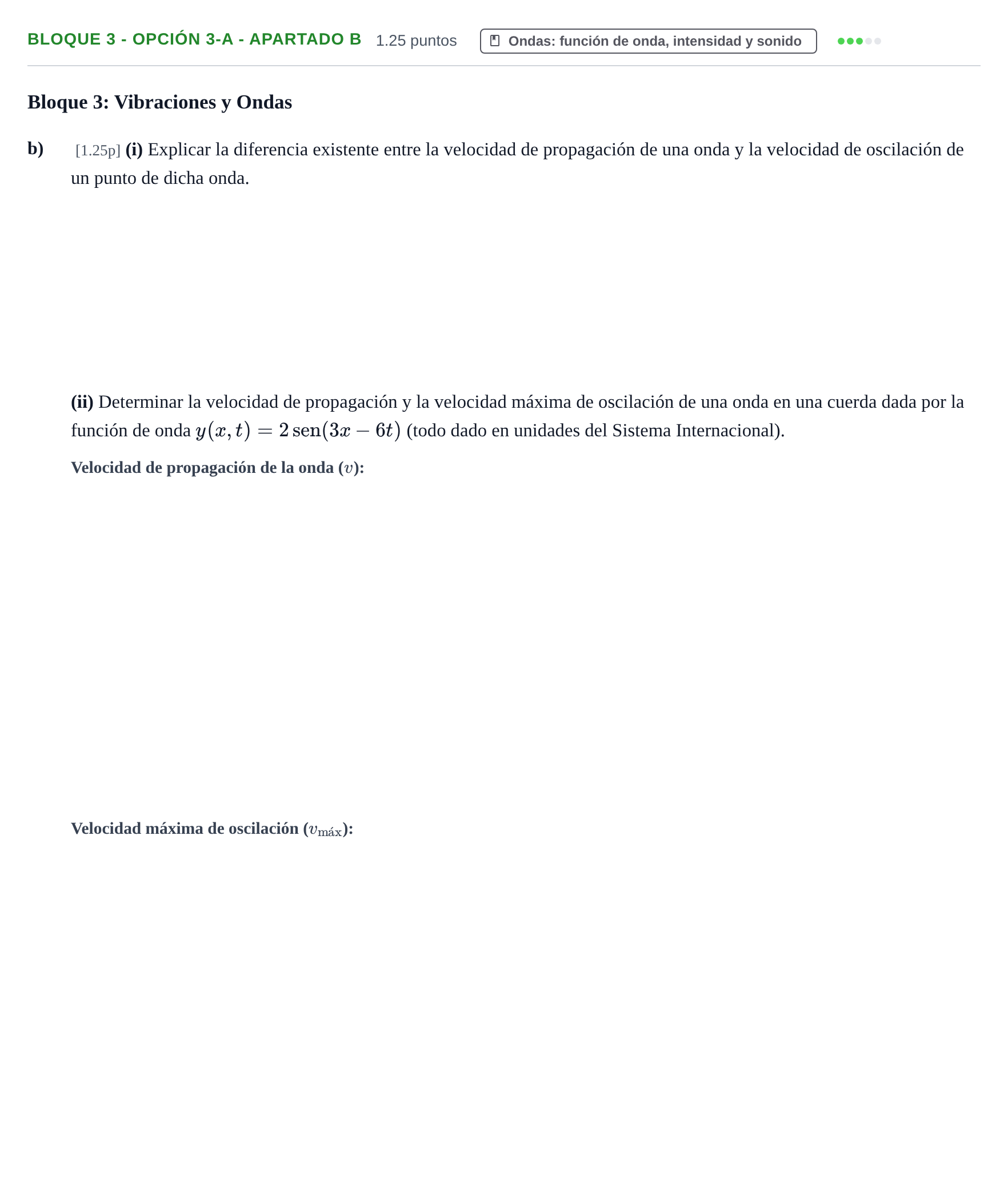 Enunciado: Bloque 3 - Opción 3-A - Apartado b · Física PAU Murcia Ordinaria 2025