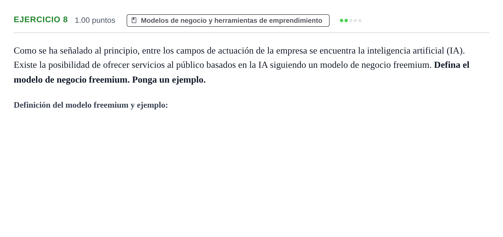 Enunciado: Problema 8 · Empresa y Diseño de Modelos de Negocio PAU Murcia Ordinaria 2025