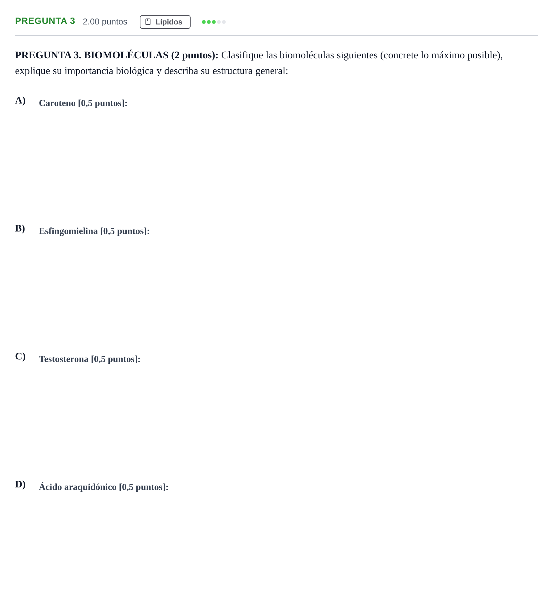 Enunciado: PREGUNTA 3 · Biología PAU Murcia Ordinaria 2025