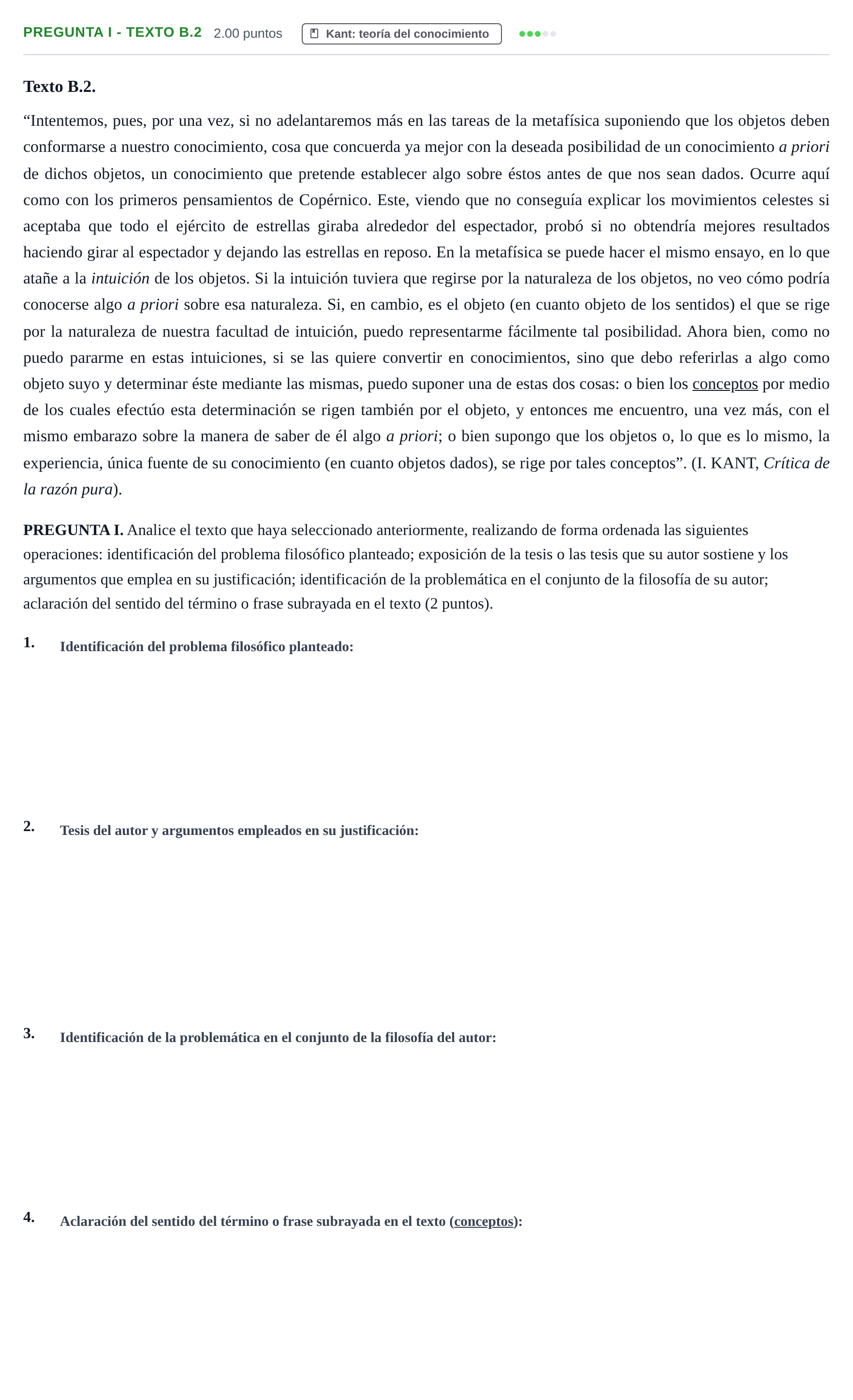 Enunciado: Pregunta I - Texto B.2 · Historia de la Filosofía PAU Murcia Ordinaria 2025