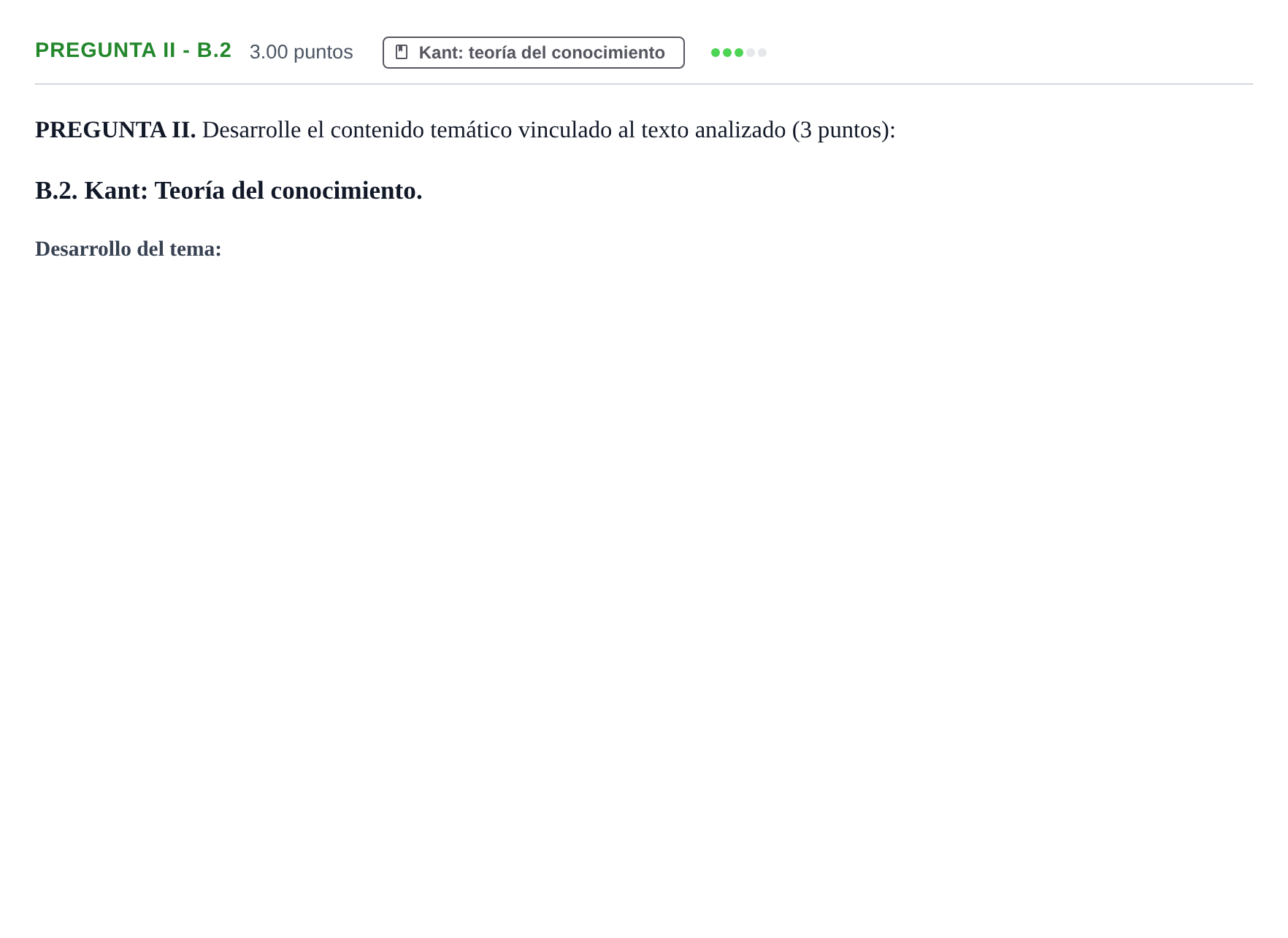 Enunciado: Pregunta II - B.2 · Historia de la Filosofía PAU Murcia Ordinaria 2025