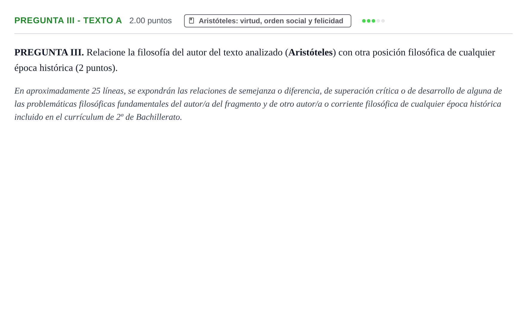 Enunciado: Pregunta III - Texto A · Historia de la Filosofía PAU Murcia Ordinaria 2025