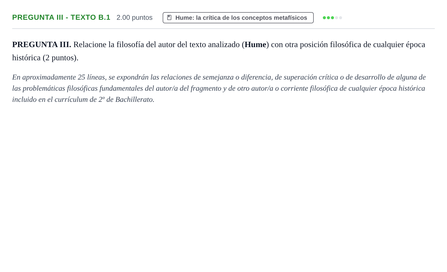Enunciado: Pregunta III - Texto B.1 · Historia de la Filosofía PAU Murcia Ordinaria 2025