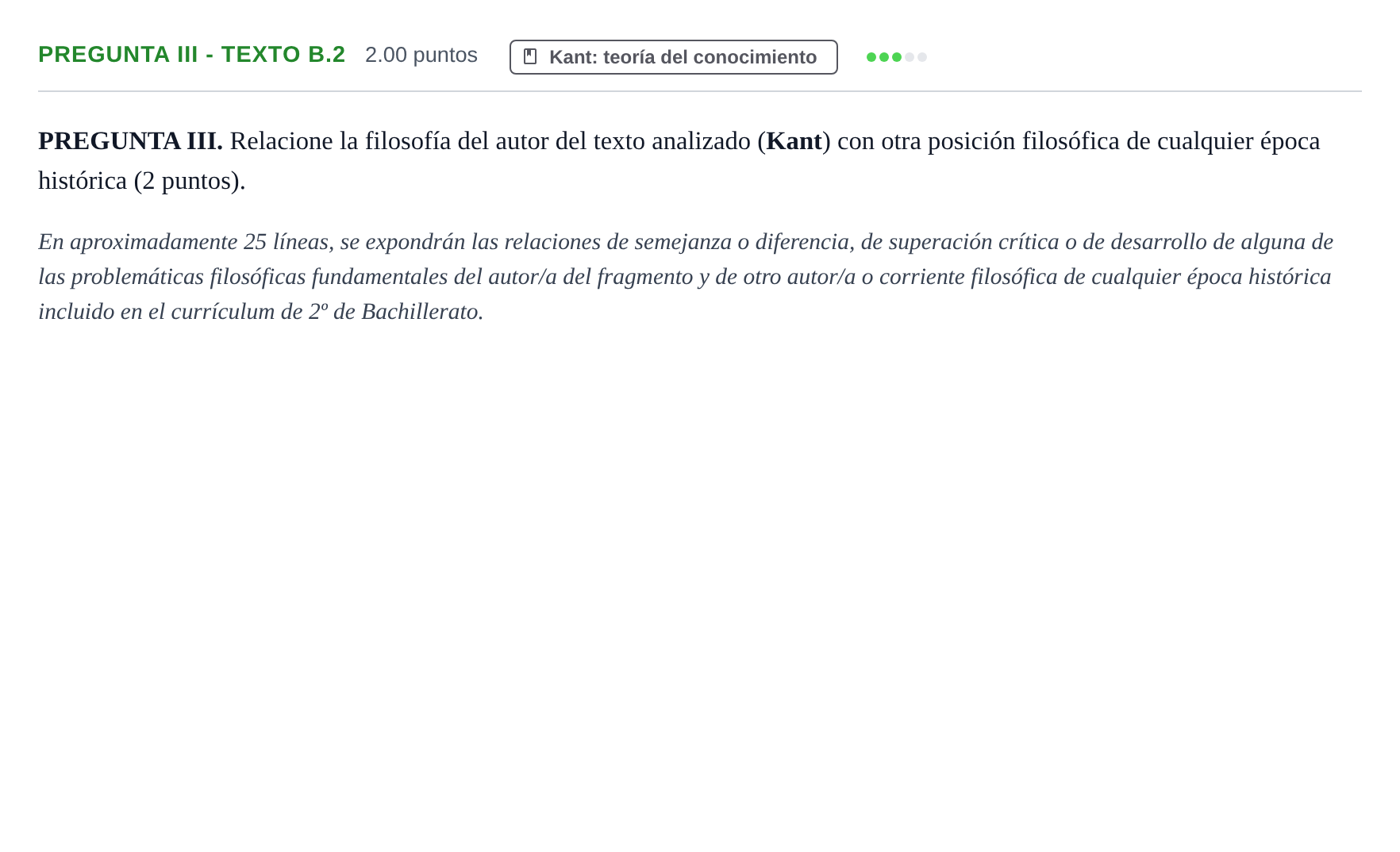 Enunciado: Pregunta III - Texto B.2 · Historia de la Filosofía PAU Murcia Ordinaria 2025