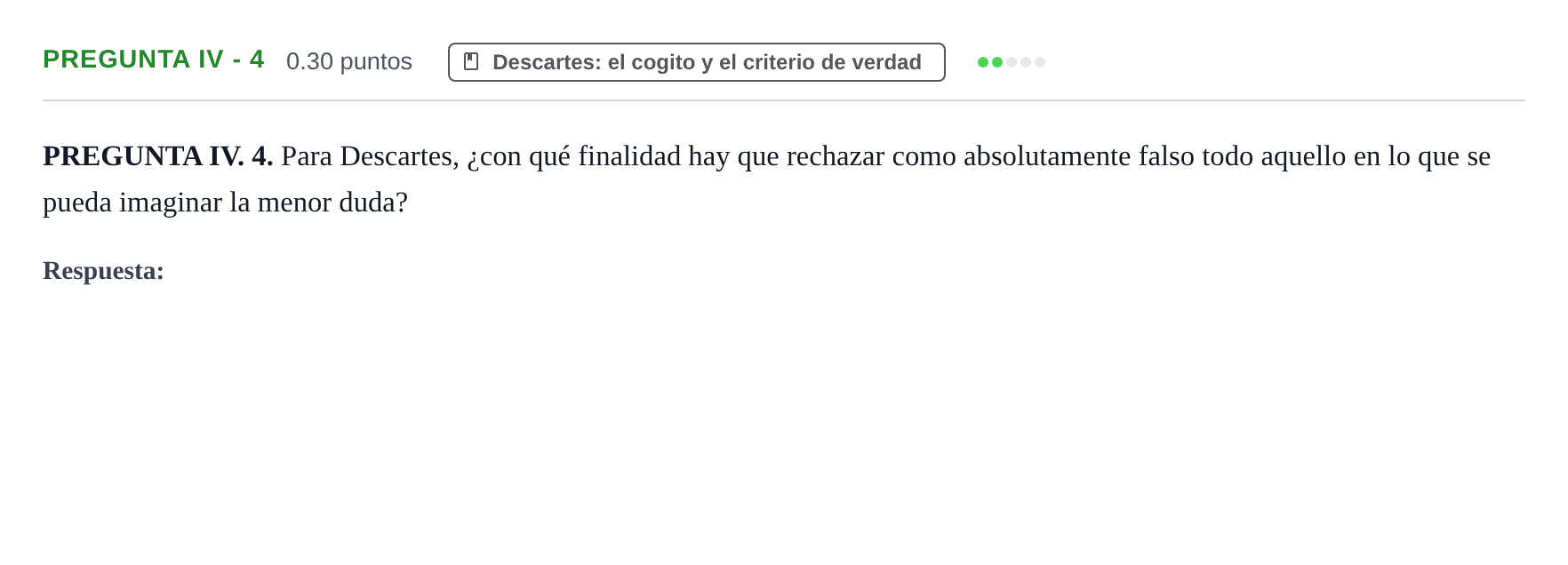 Enunciado: Pregunta IV - 4 · Historia de la Filosofía PAU Murcia Ordinaria 2025