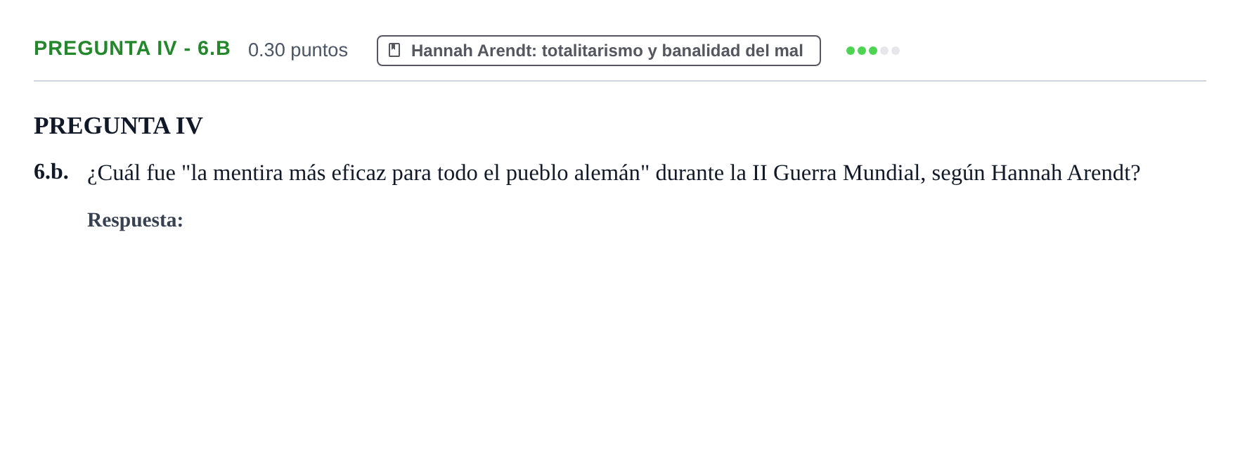 Enunciado: Pregunta IV - 6.b · Historia de la Filosofía PAU Murcia Ordinaria 2025