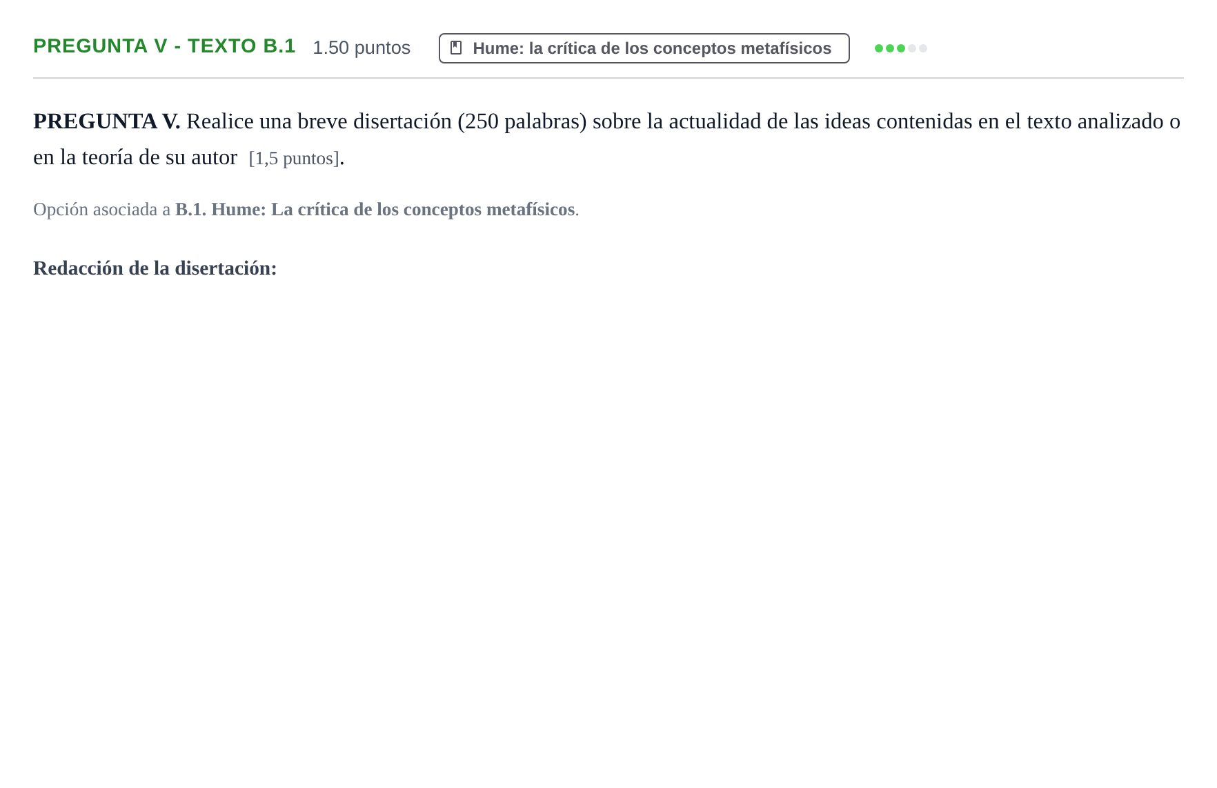 Enunciado: Pregunta V - Texto B.1 · Historia de la Filosofía PAU Murcia Ordinaria 2025
