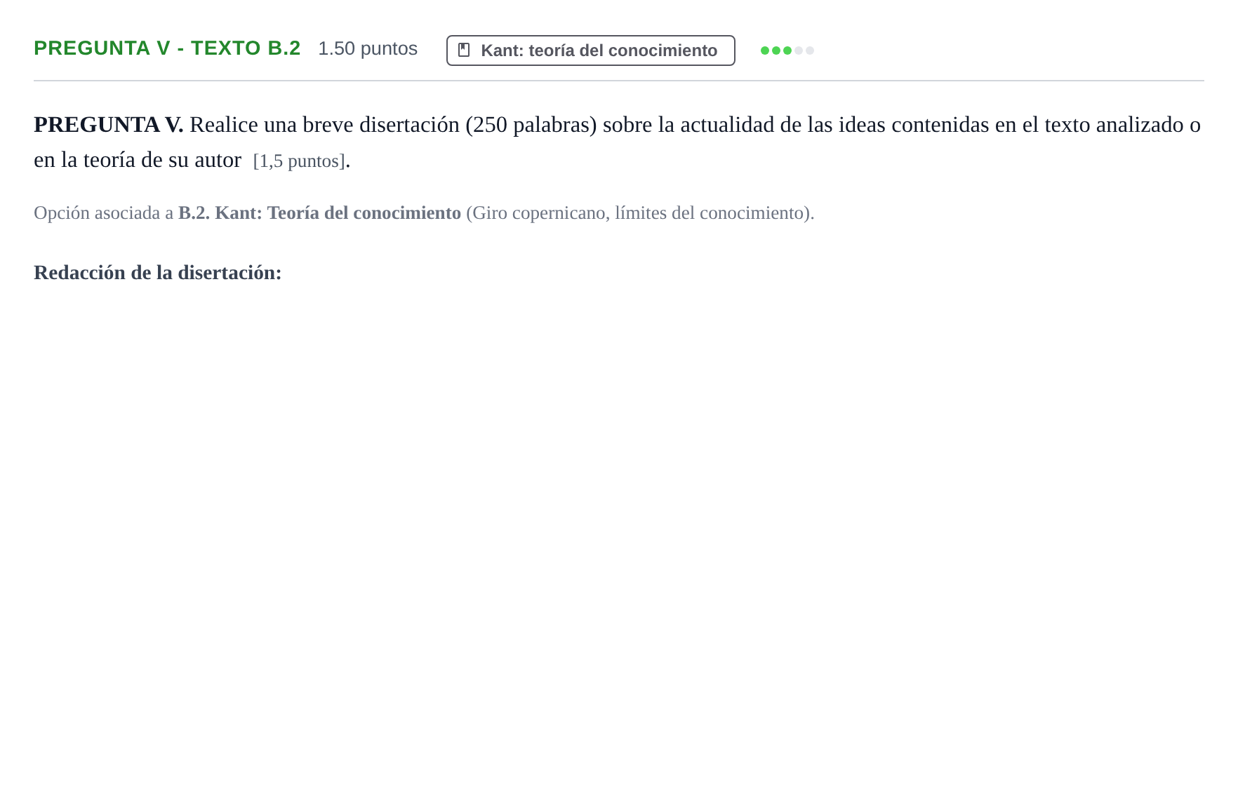 Enunciado: Pregunta V - Texto B.2 · Historia de la Filosofía PAU Murcia Ordinaria 2025