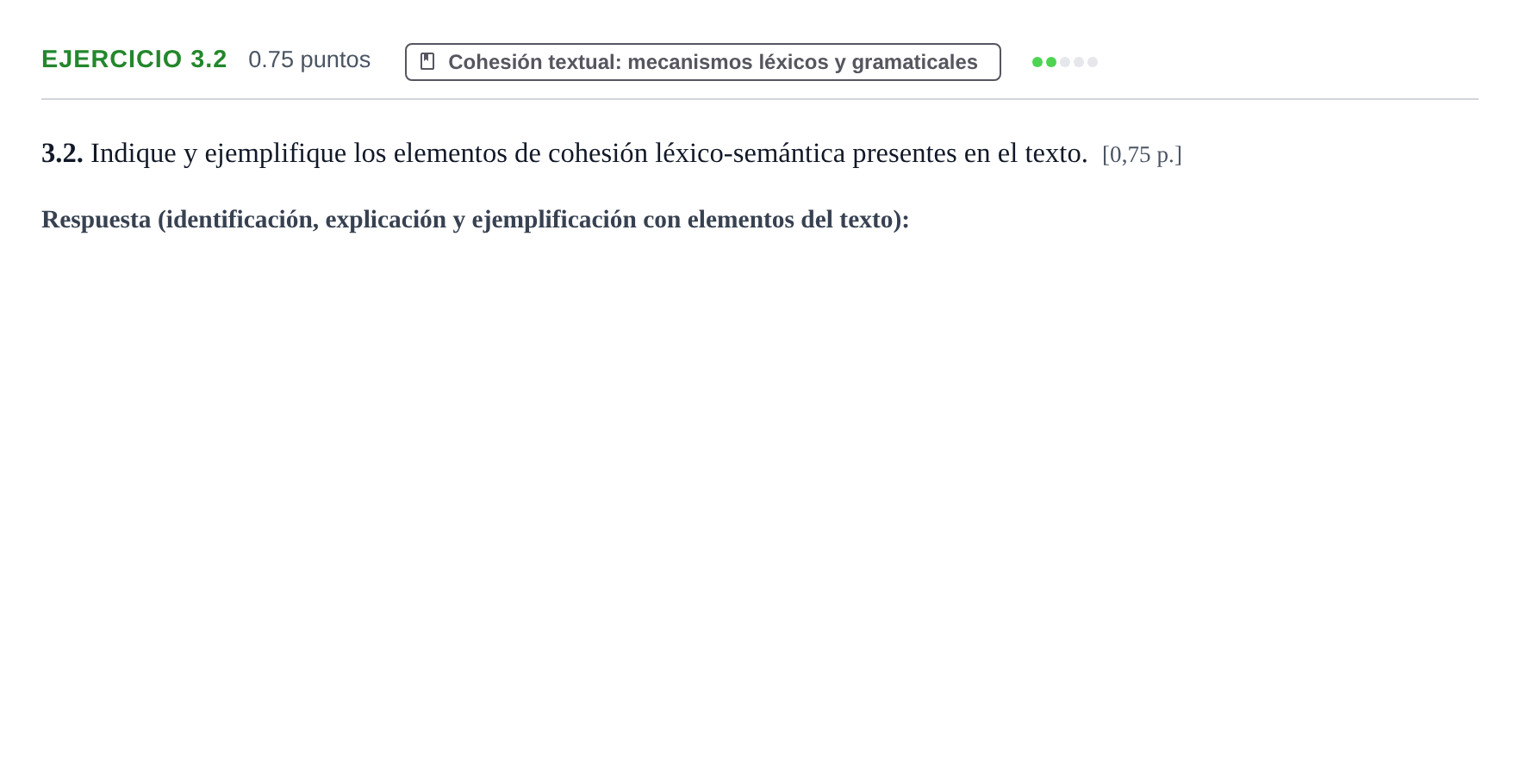 Enunciado: Ejercicio 3.2 · Lengua Castellana y Literatura II PAU Murcia Ordinaria 2025