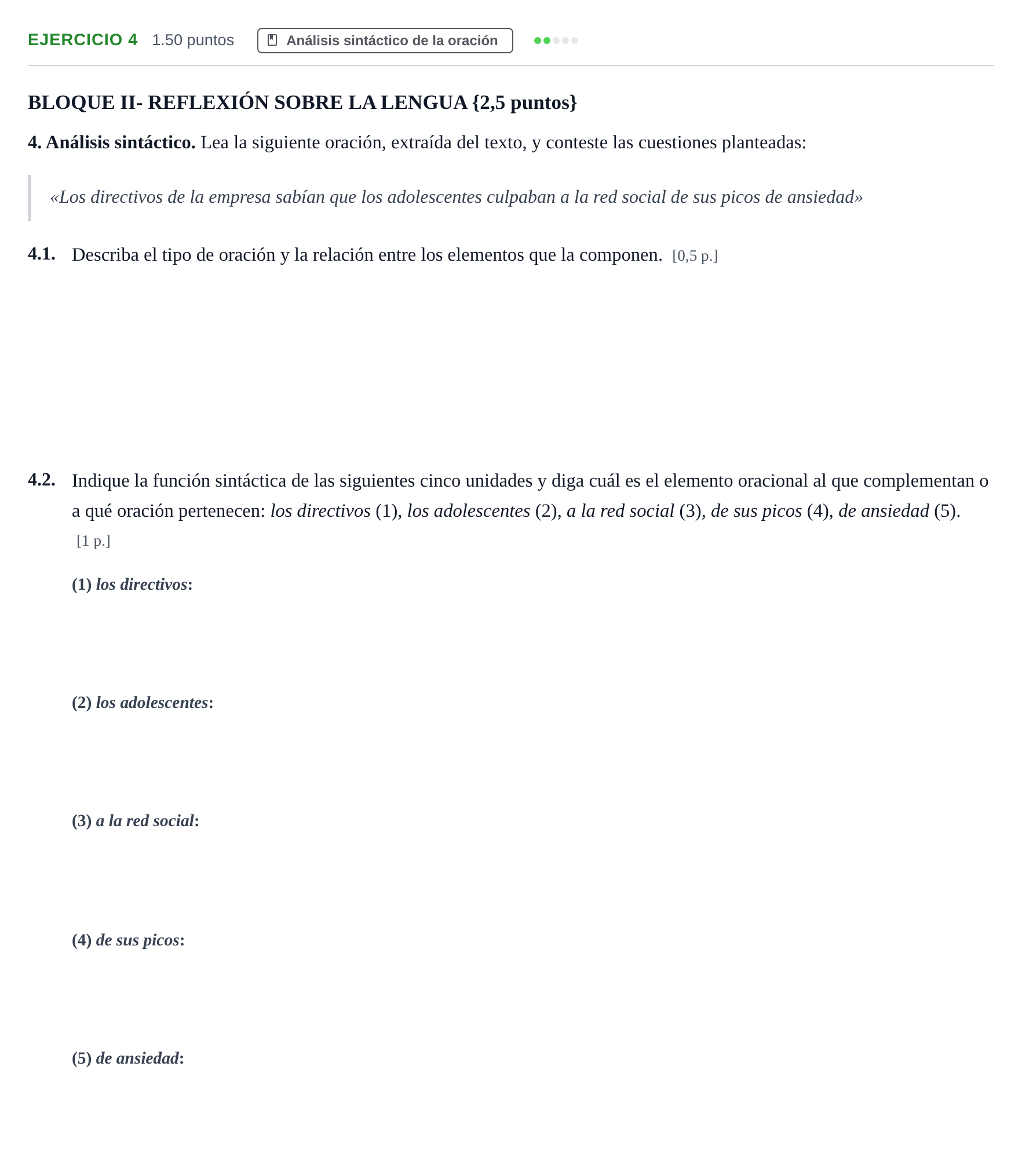 Enunciado: Problema 4 · Lengua Castellana y Literatura II PAU Murcia Ordinaria 2025