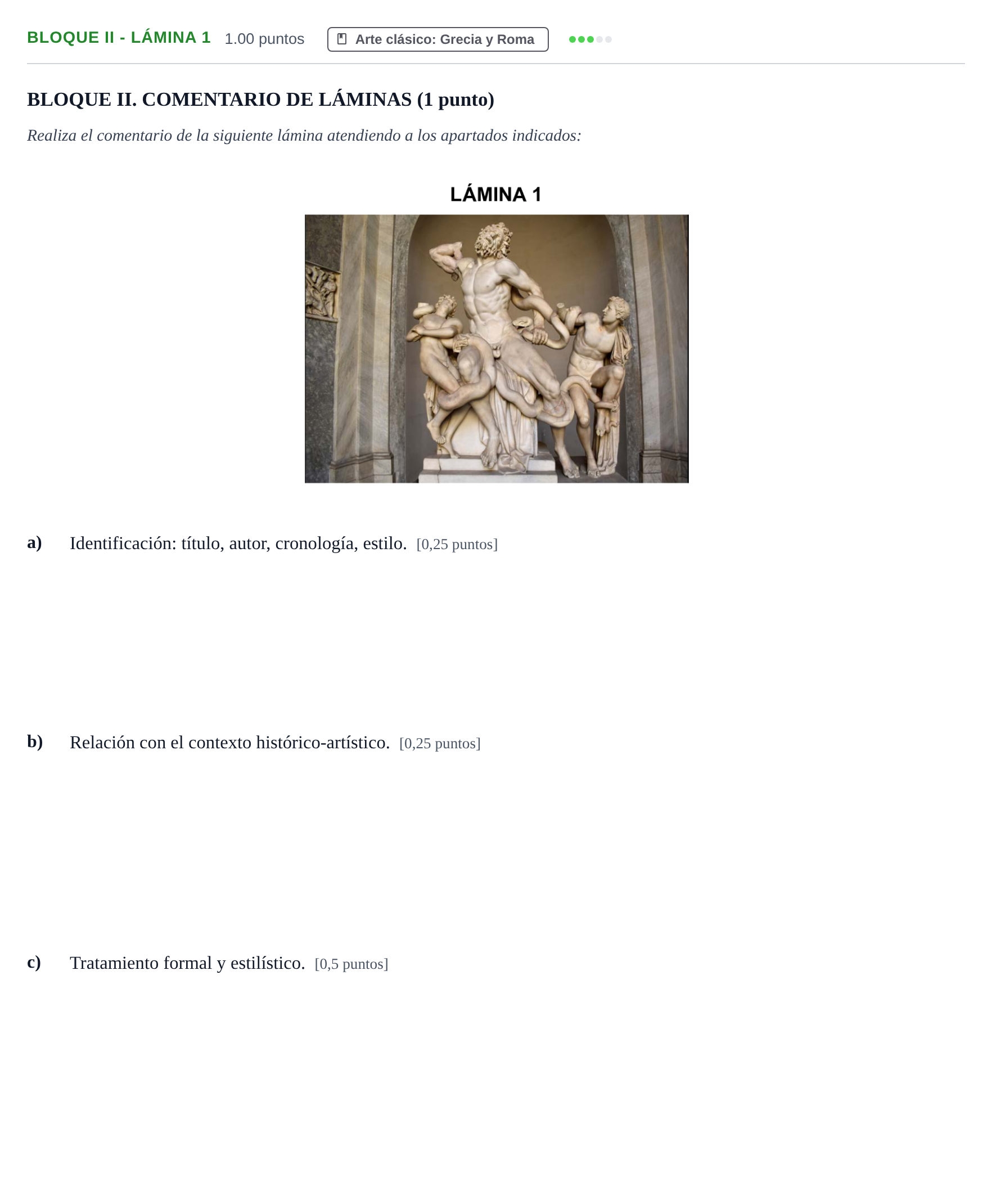 Enunciado: Bloque II - Lámina 1 · Historia del Arte PAU Murcia Ordinaria 2025