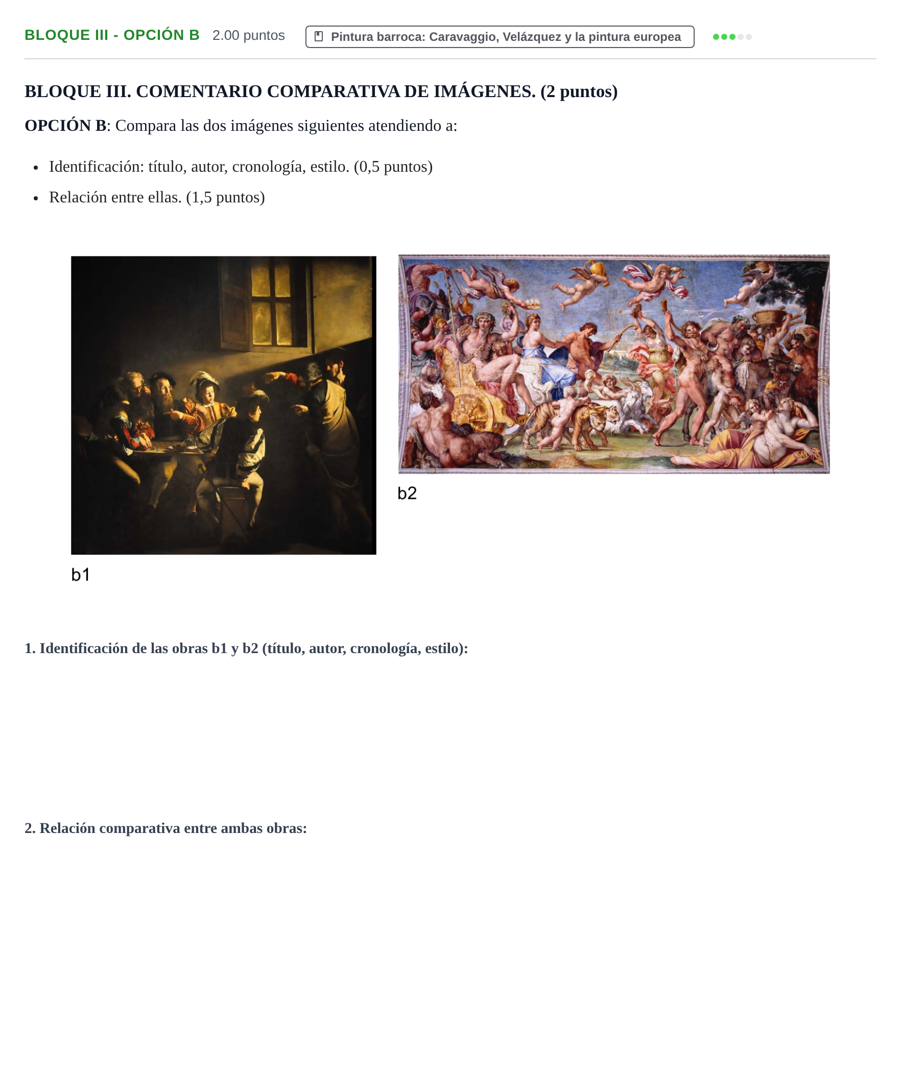 Enunciado: Bloque III - Opción B · Historia del Arte PAU Murcia Ordinaria 2025