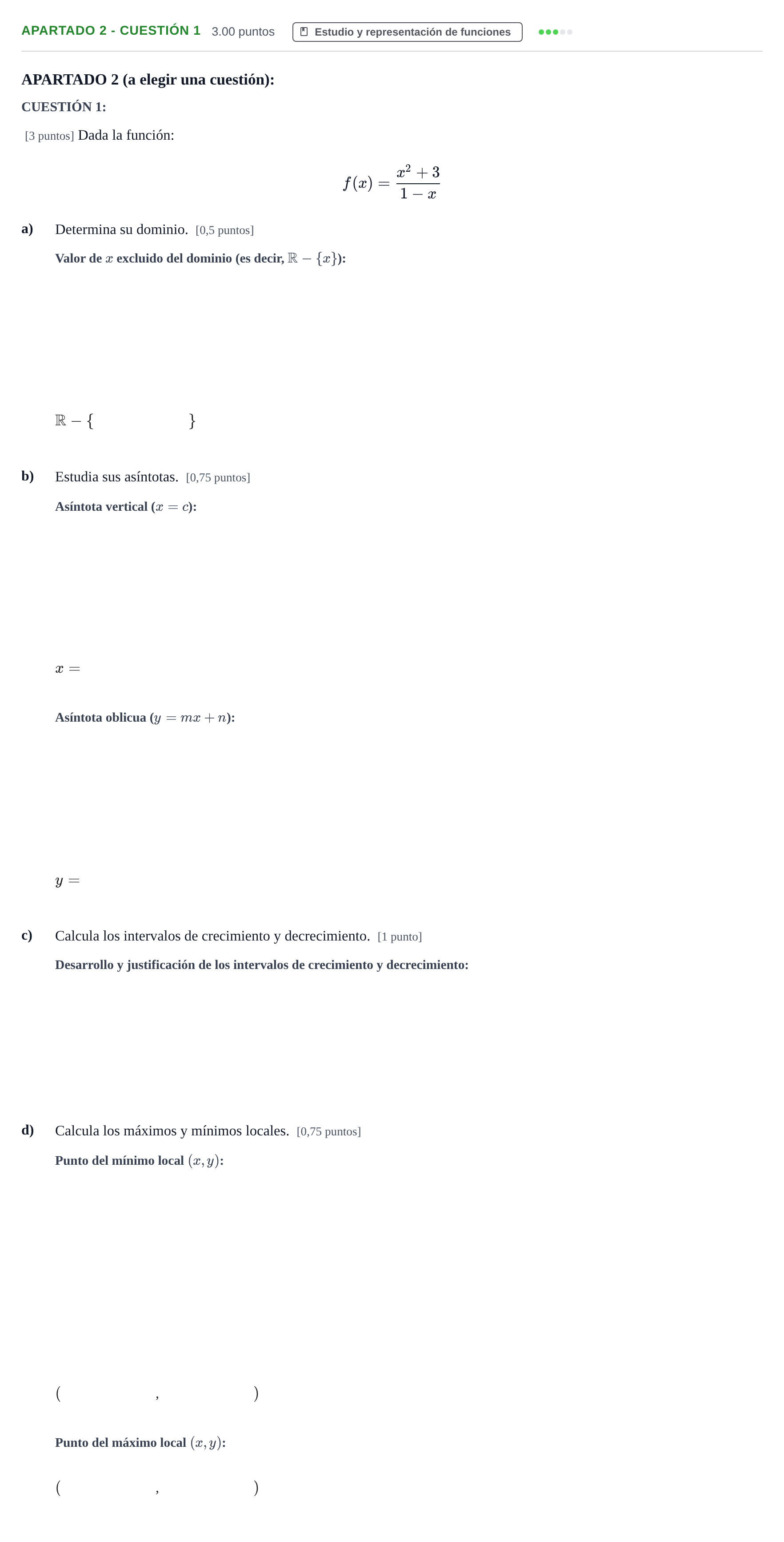 Enunciado: Apartado 2 - Cuestión 1 · Matemáticas aplicadas a las Ciencias Sociales II PAU Murcia Ordinaria 2025