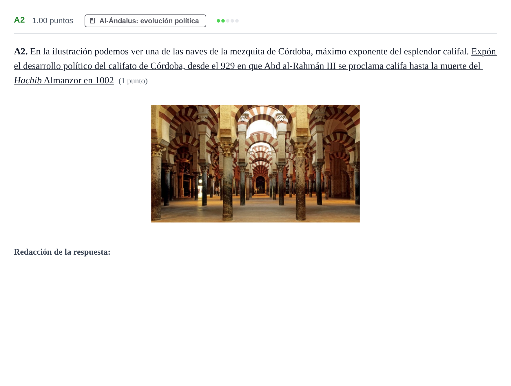 Enunciado: Ejercicio A2 · Historia de España PAU Murcia Ordinaria 2025