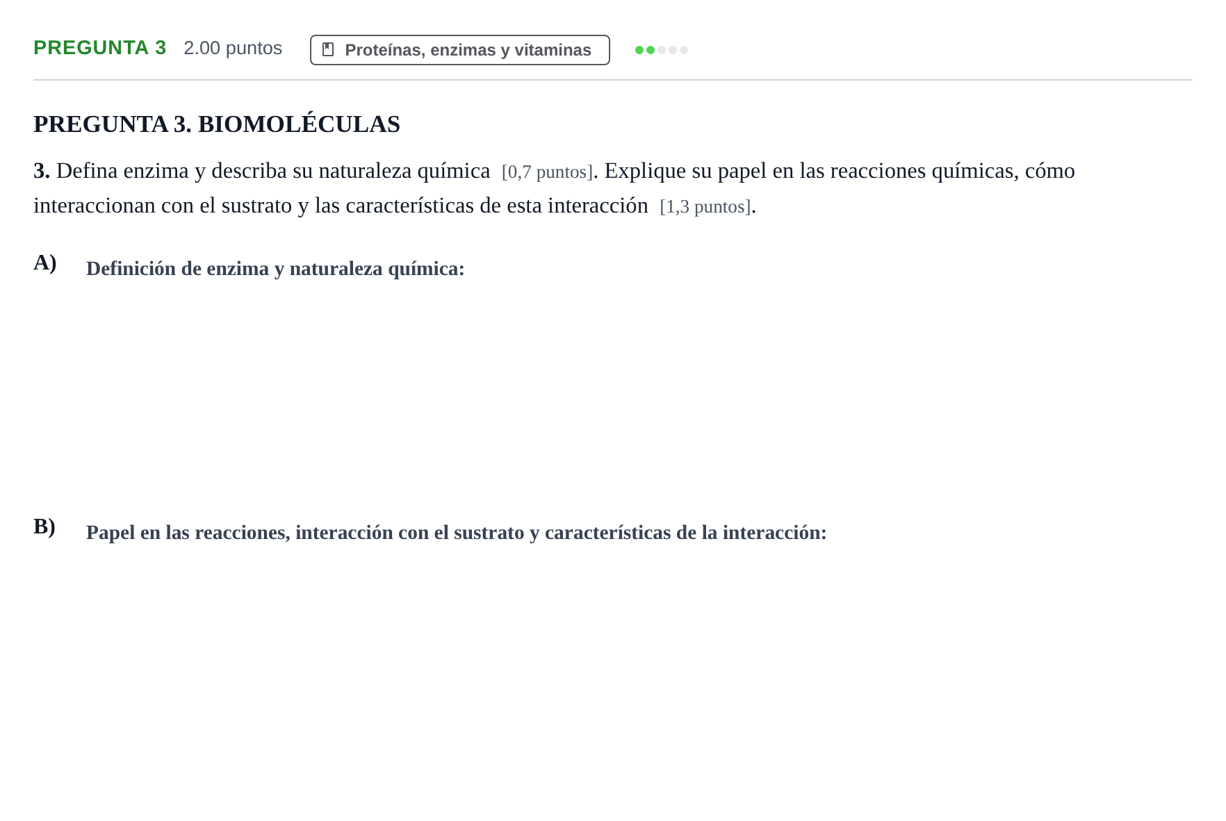 Enunciado: Pregunta 3 · Biología PAU Murcia Extraordinaria 2025