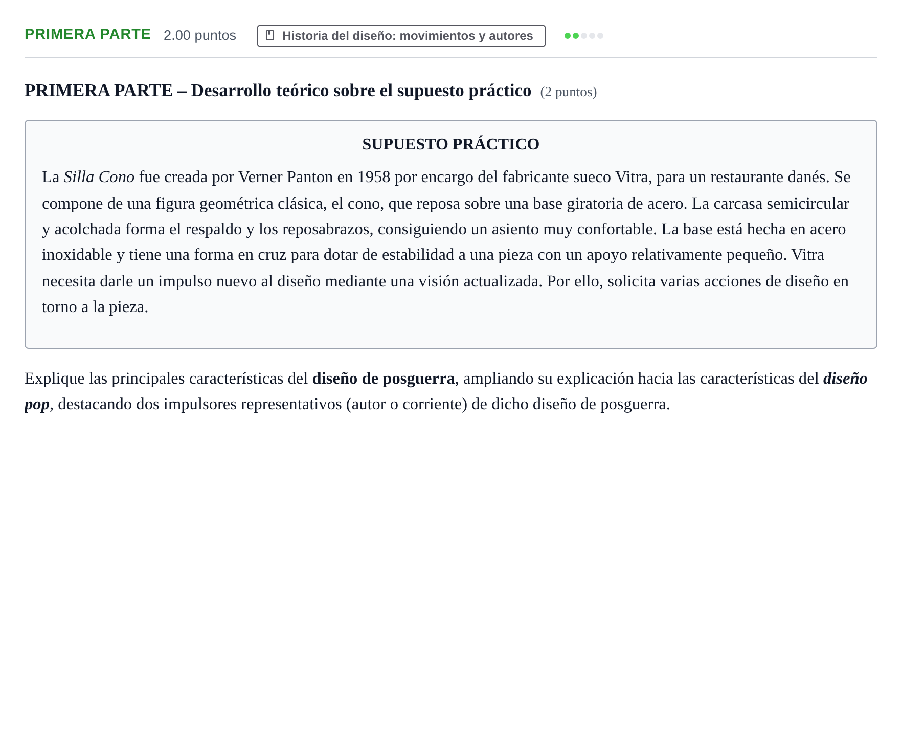 Enunciado: Ejercicio Primera parte · Diseño PAU Murcia Extraordinaria 2025