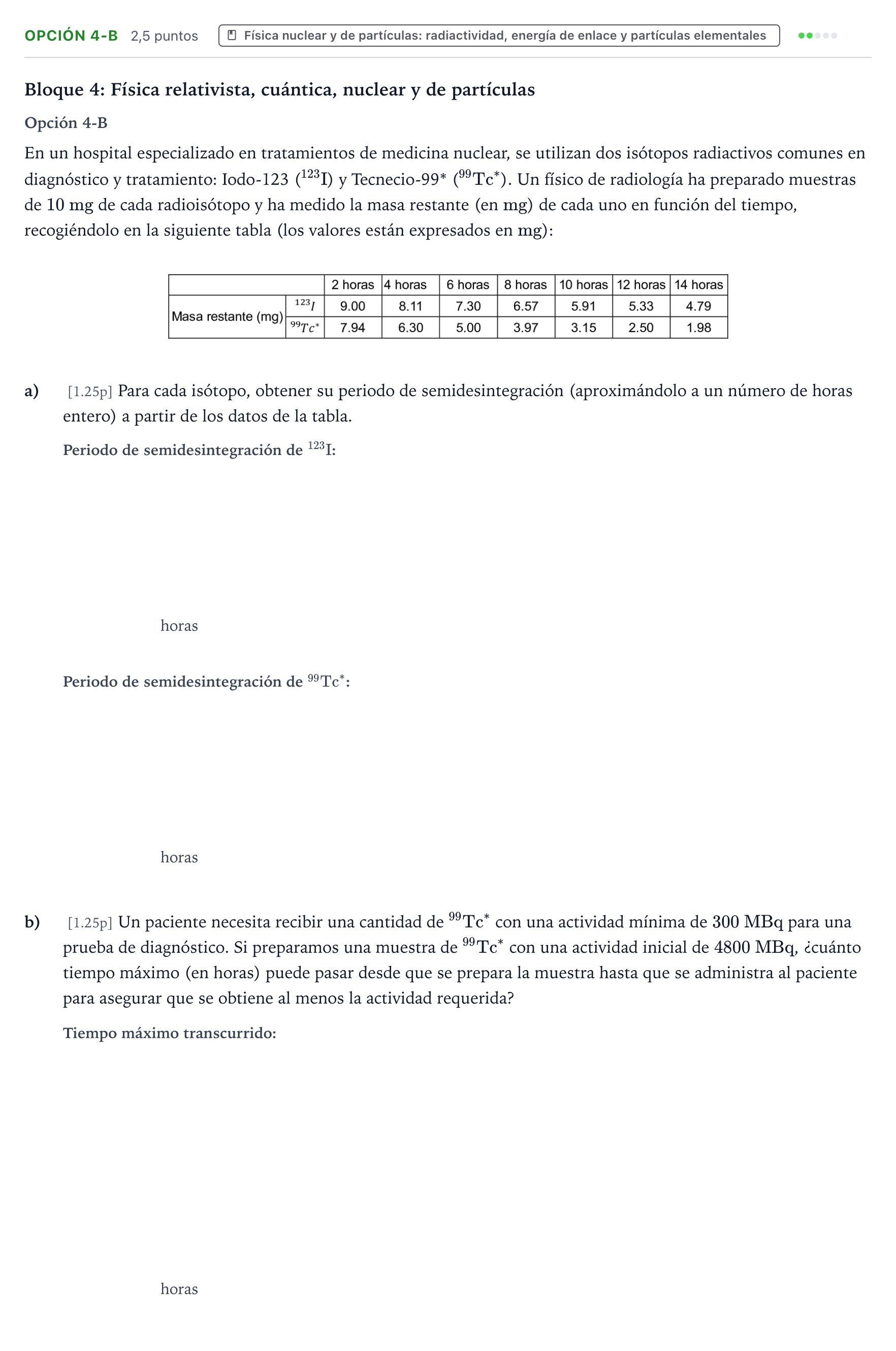 Enunciado: Opción 4-B · Física PAU Murcia Extraordinaria 2025